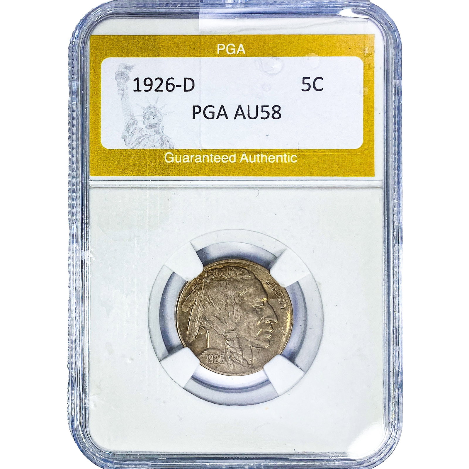 1926-D Buffalo Nickel PGA AU58: 1926-D Buffalo Nickel PGA AU58