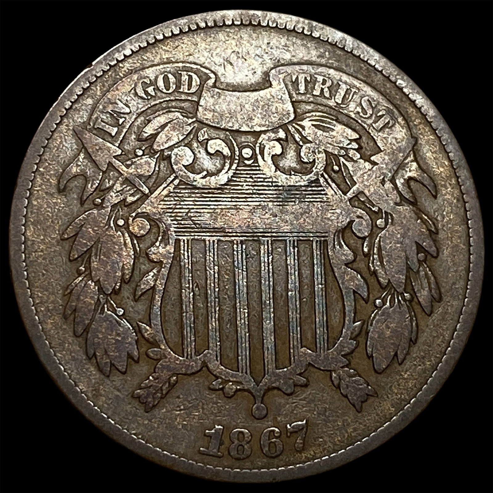 1867 Two-Cent Piece NEARLY UNCIRCULATED: 1867 Two-Cent Piece NEARLY UNCIRCULATED