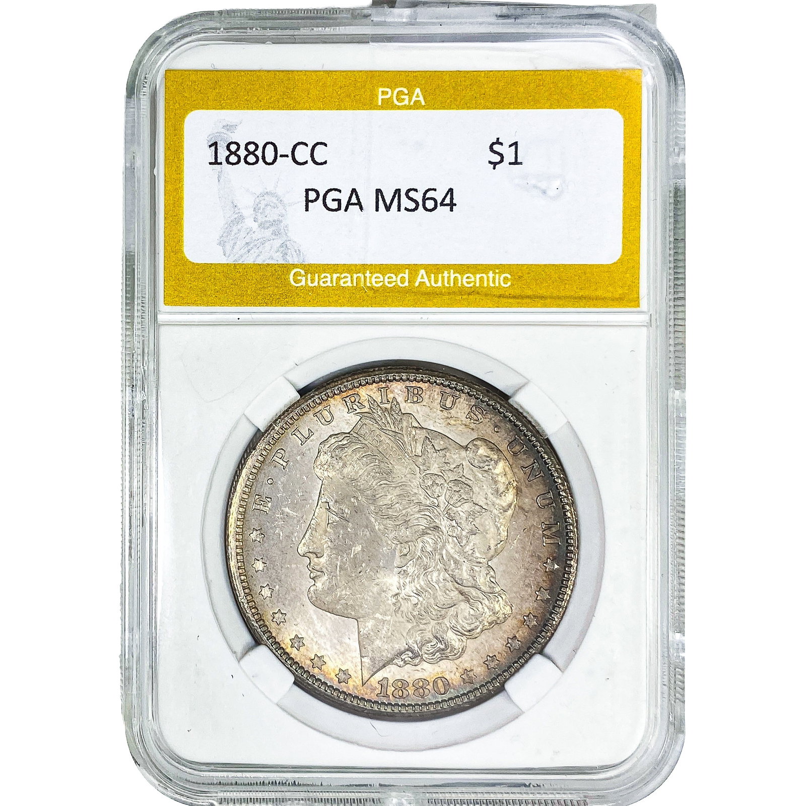 1880-CC Morgan Silver Dollar PGA MS64: 1880-CC Morgan Silver Dollar PGA MS64