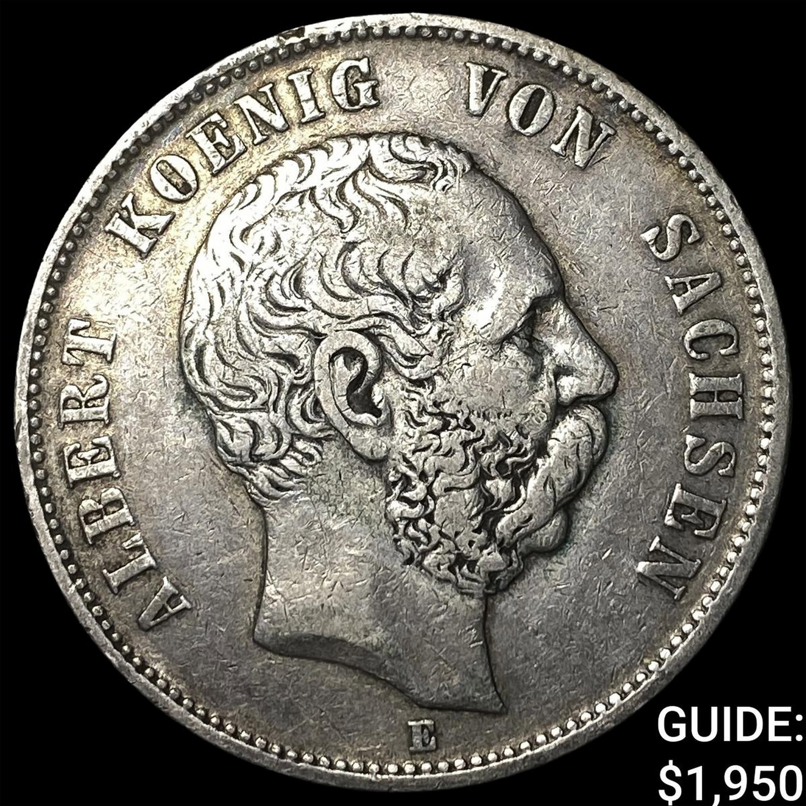 1876E German States Saxony Silver 5 Mark (1 of 2)
