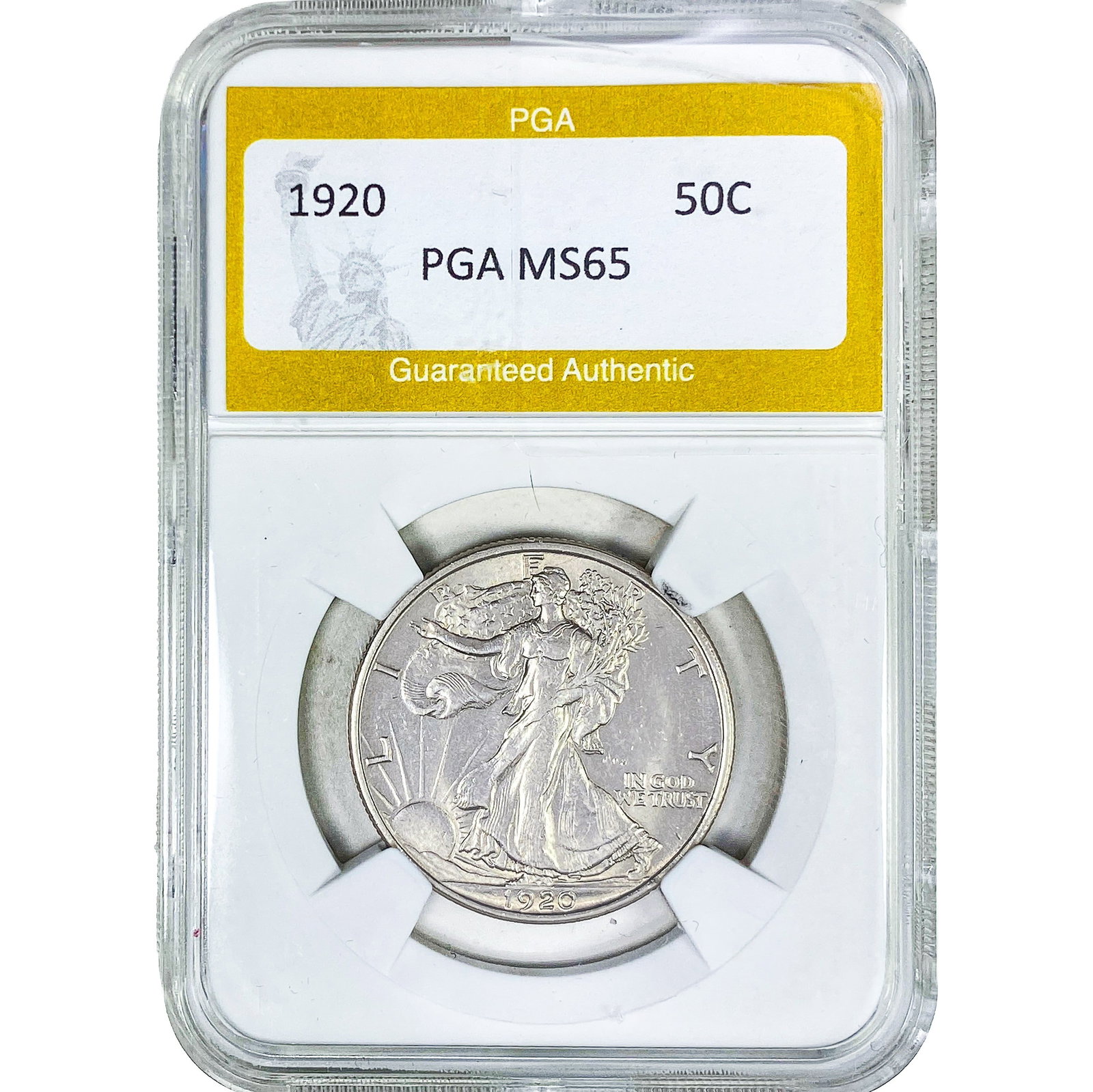 1920 Walking Liberty Half Dollar PGA MS65: 1920 Walking Liberty Half Dollar PGA MS65