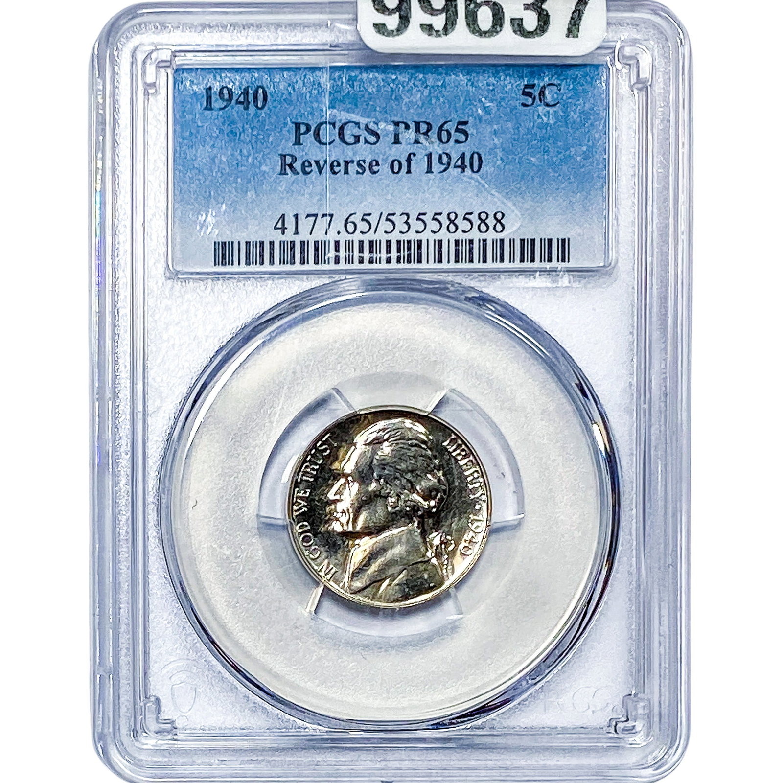 1940 Jefferson Nickel PCGS PR65 Rev. 1940: 1940 Jefferson Nickel PCGS PR65 Rev. 1940