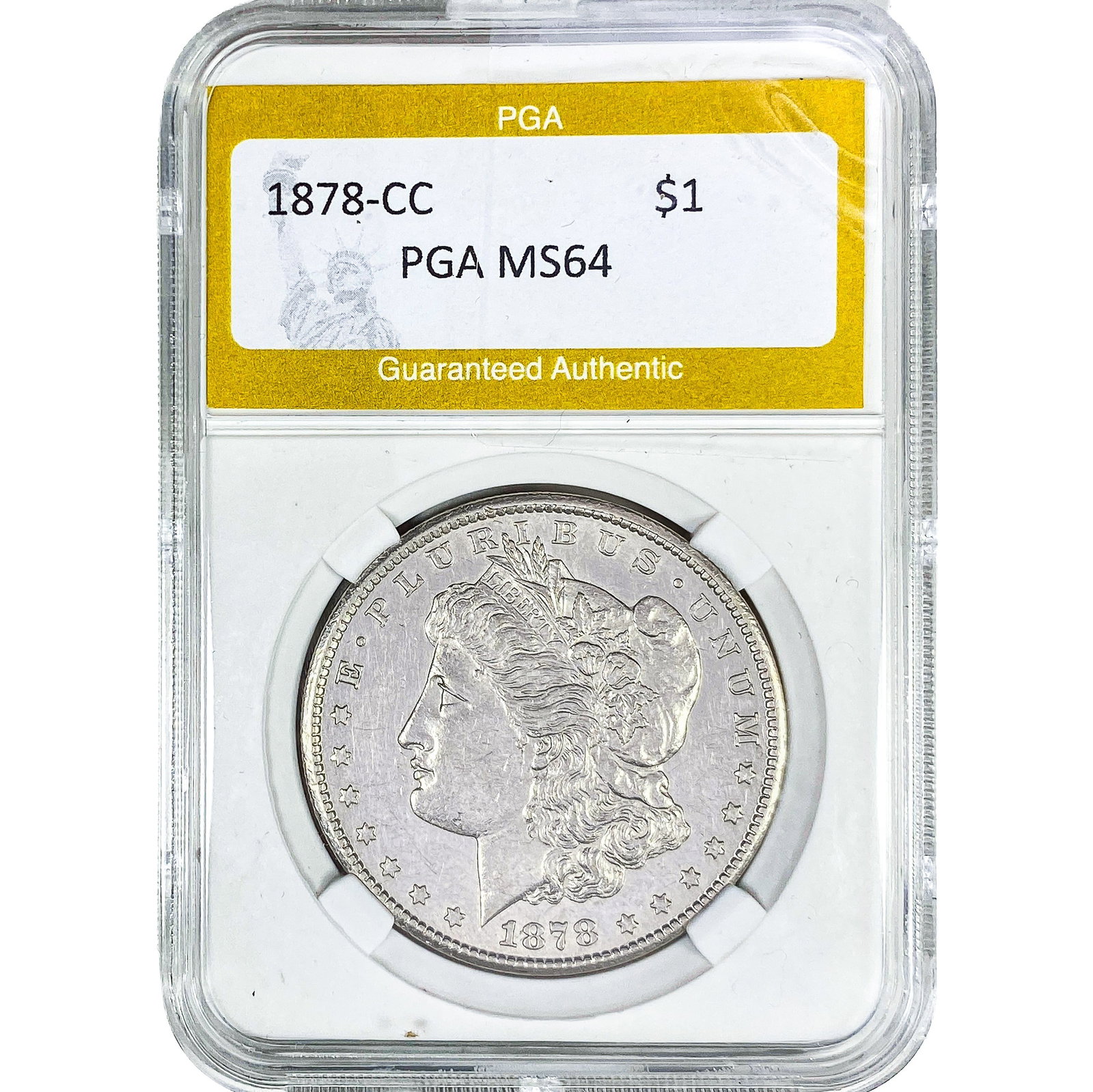 1878-CC Morgan Silver Dollar PGA MS64: 1878-CC Morgan Silver Dollar PGA MS64