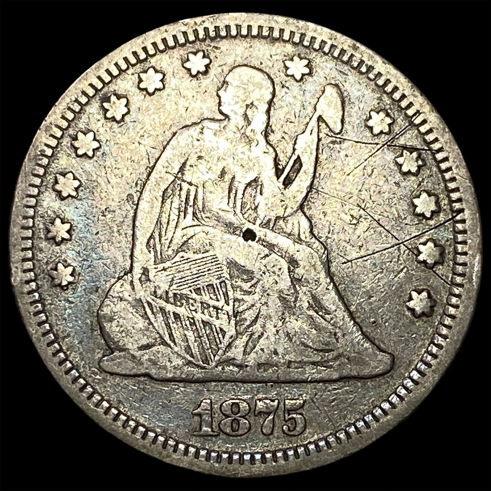 1875 Seated Liberty Quarter LIGHTLY CIRCULATED: 1875 Seated Liberty Quarter LIGHTLY CIRCULATED