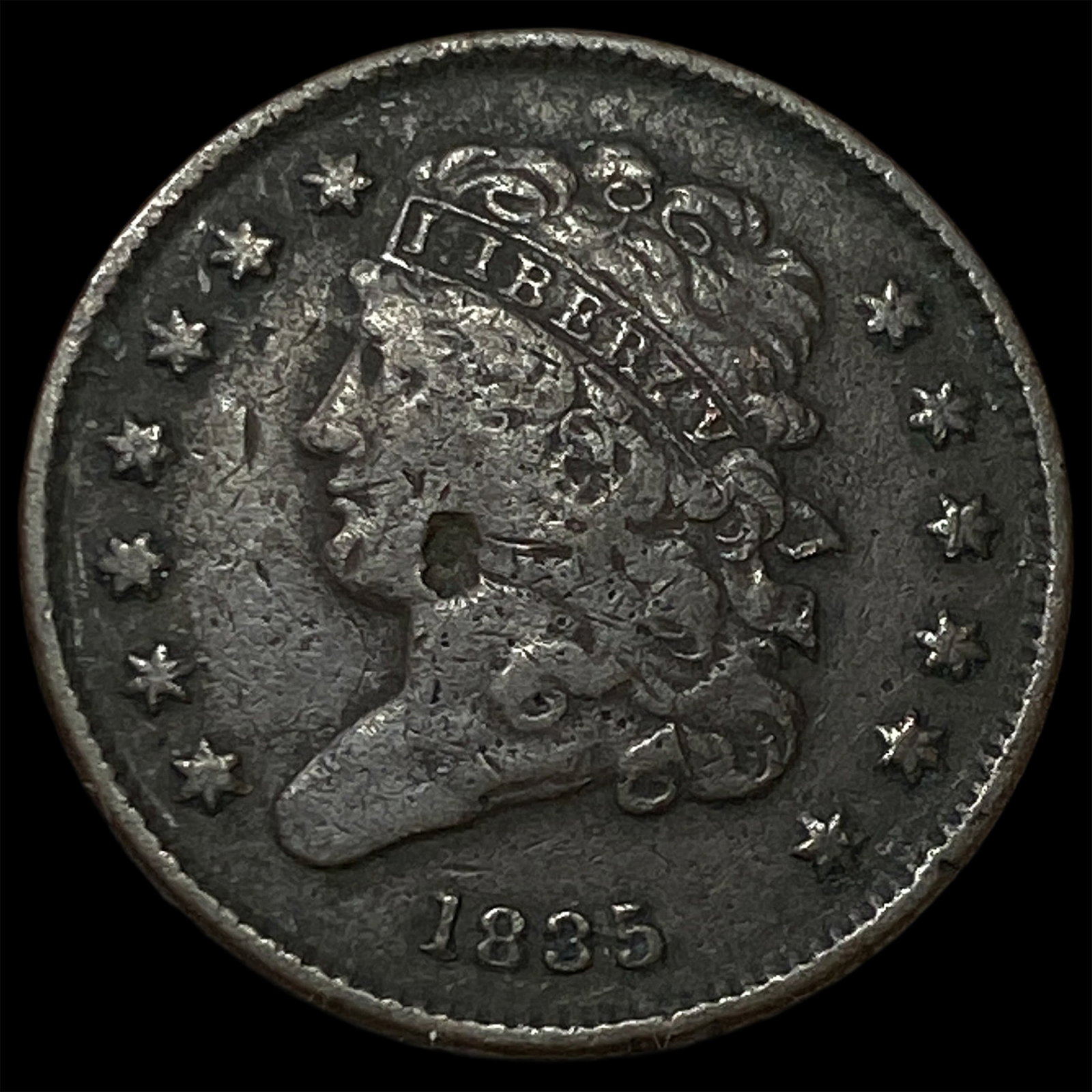 1835 Classic Head Half Cent ABOUT UNCIRCULATED: 1835 Classic Head Half Cent ABOUT UNCIRCULATED