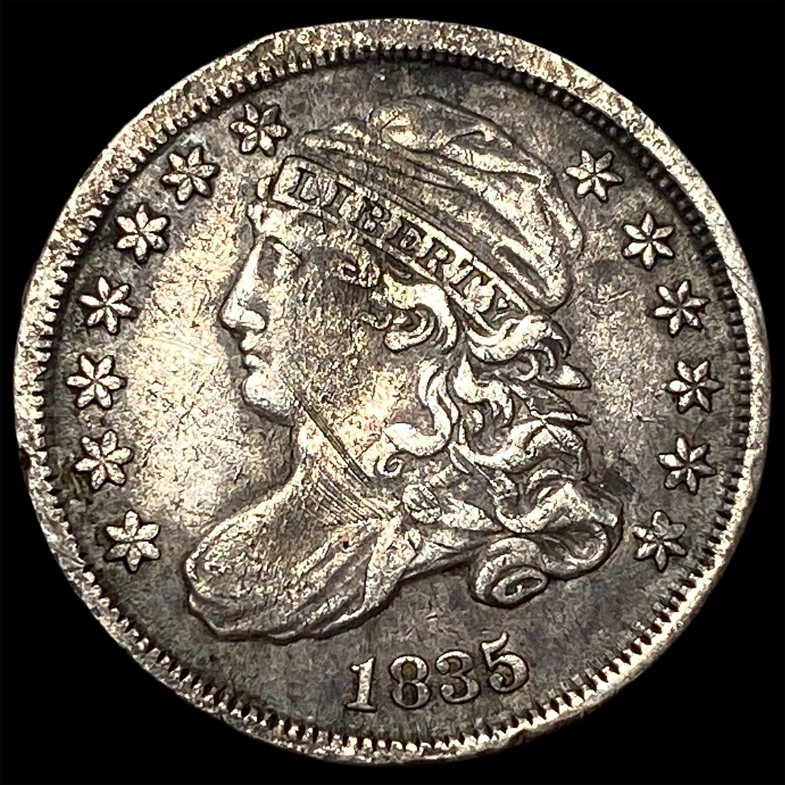 1835 Capped Bust Dime NEARLY UNCIRCULATED: 1835 Capped Bust Dime NEARLY UNCIRCULATED