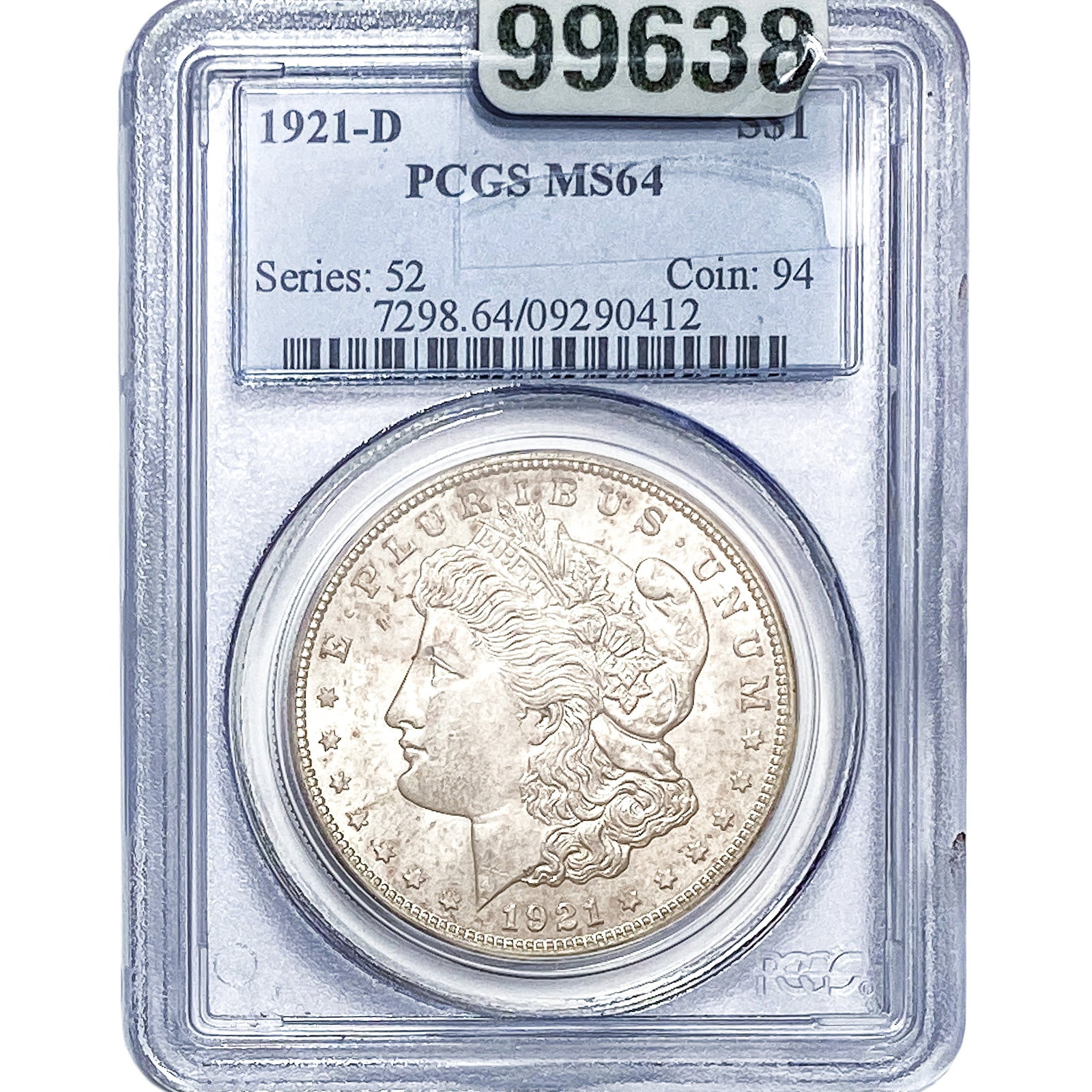 1921-D Morgan Silver Dollar PCGS MS64: 1921-D Morgan Silver Dollar PCGS MS64