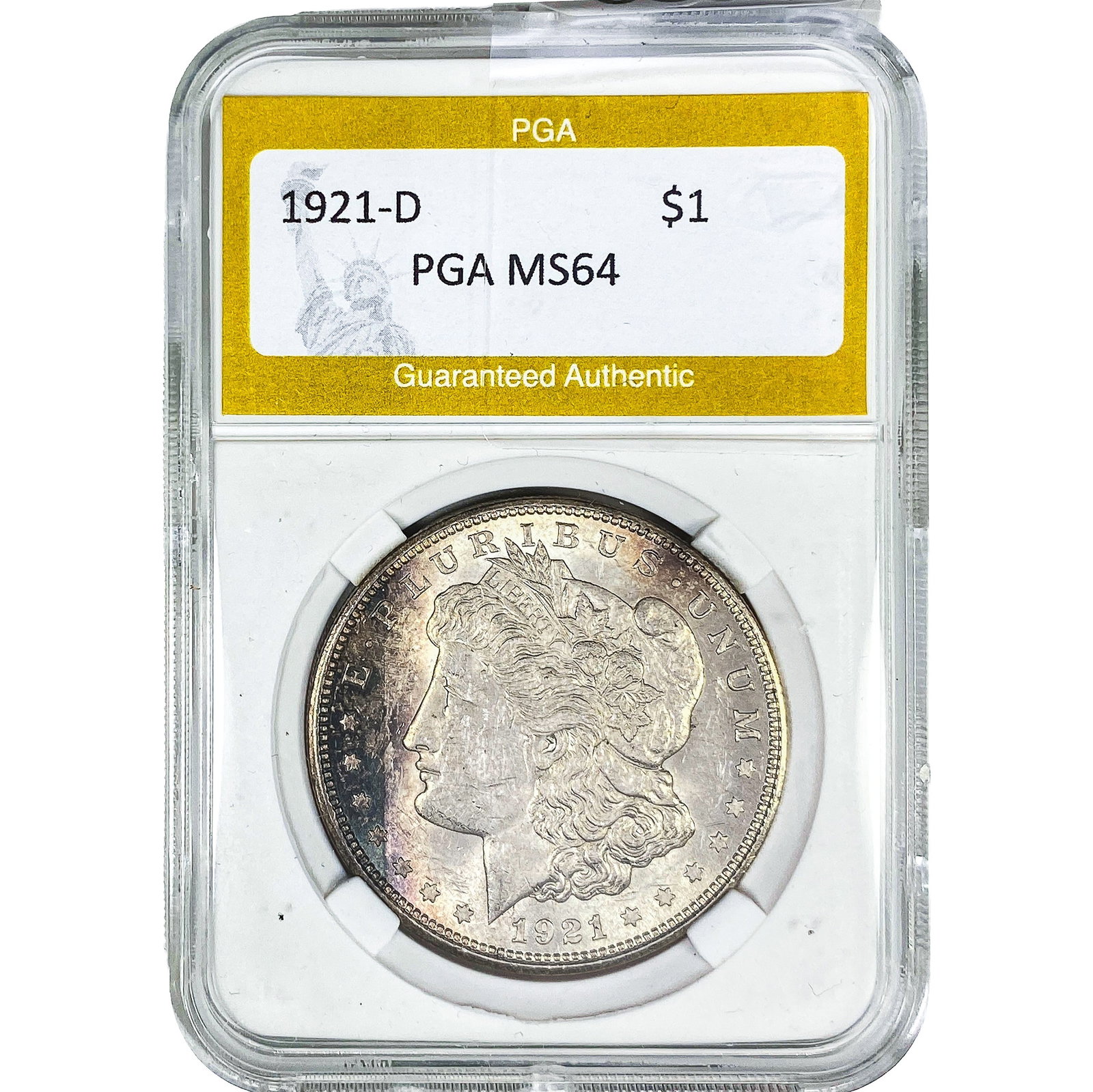 1921-D Morgan Silver Dollar PGA MS64: 1921-D Morgan Silver Dollar PGA MS64