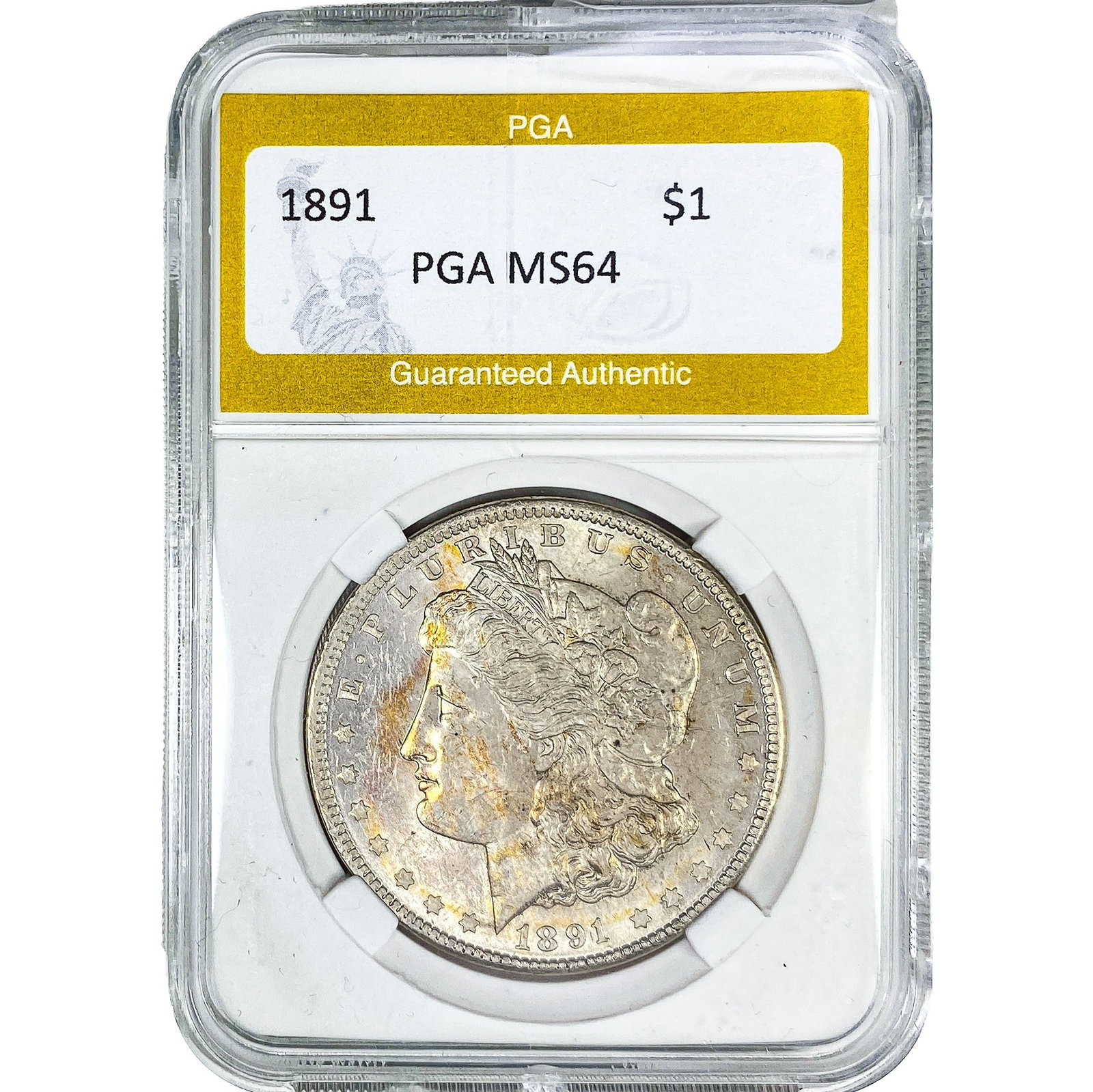 1891 Morgan Silver Dollar PGA MS64: 1891 Morgan Silver Dollar PGA MS64