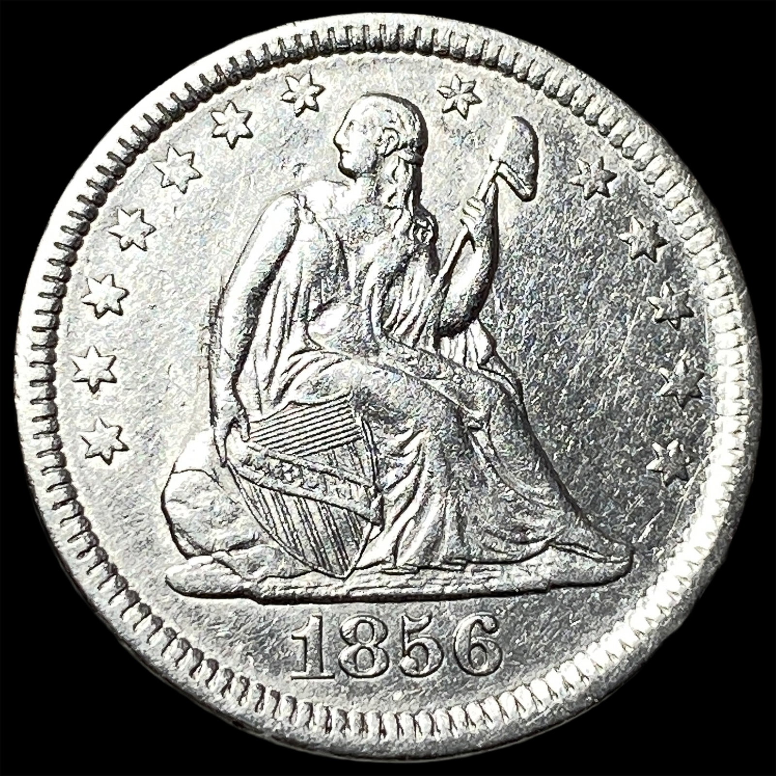 1856 Seated Liberty Quarter CLOSELY UNCIRCULATED: 1856 Seated Liberty Quarter CLOSELY UNCIRCULATED