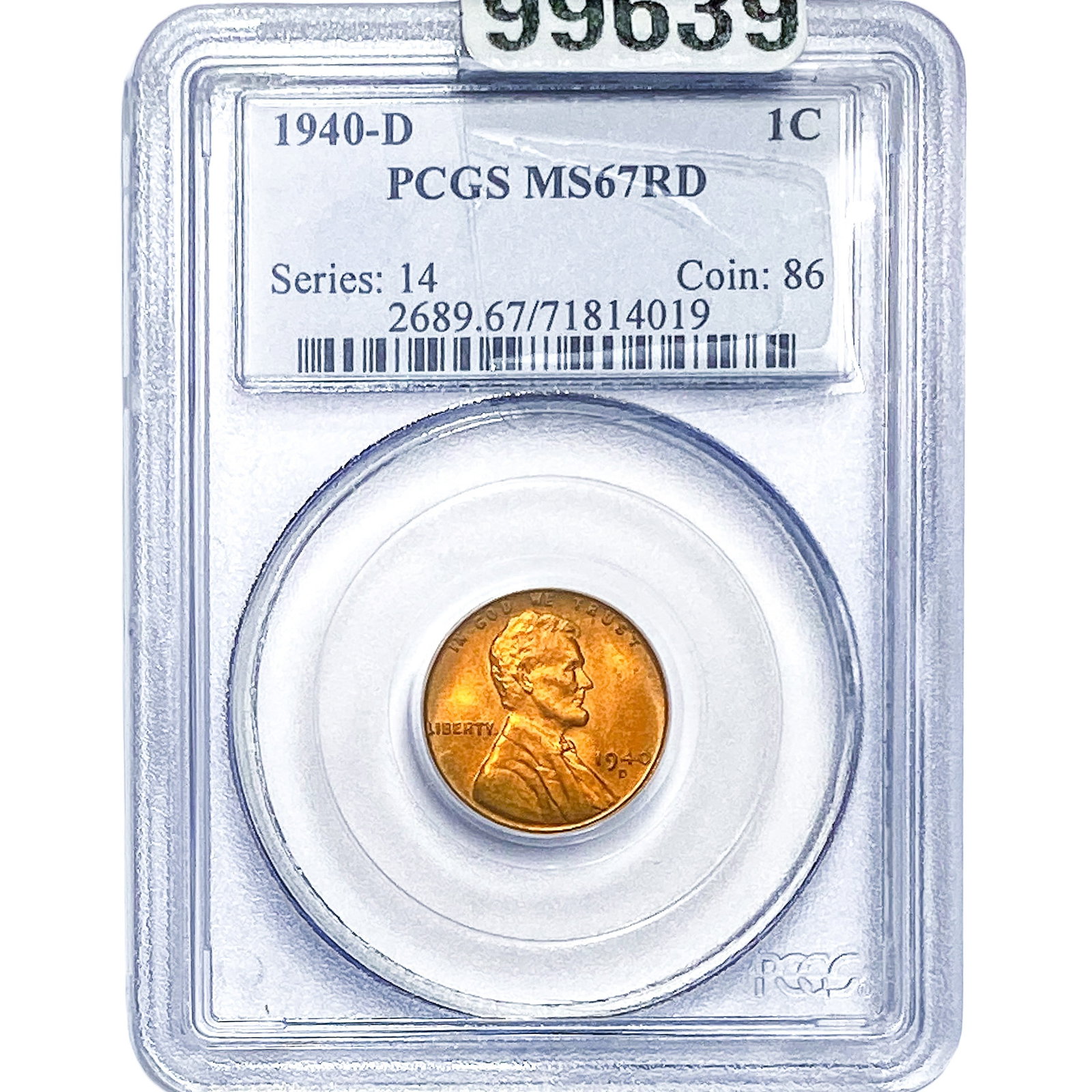1940-D Wheat Cent PCGS MS67 RD (1 of 2)