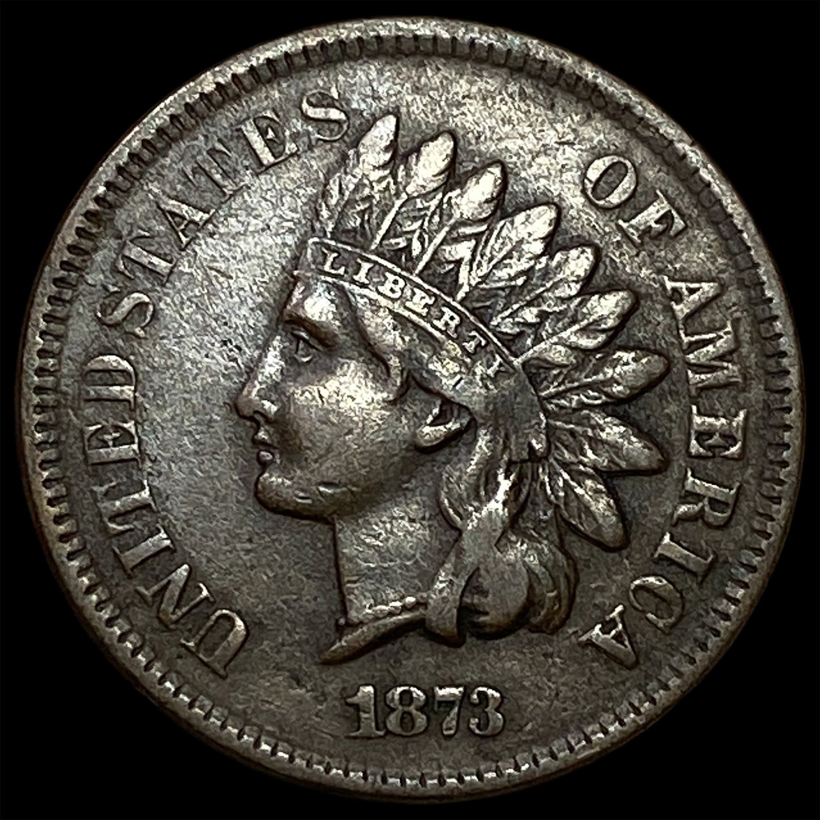 1873 Open 3 Indian Head Cent CLOSELY UNCIRCULATED: 1873 Open 3 Indian Head Cent CLOSELY UNCIRCULATED