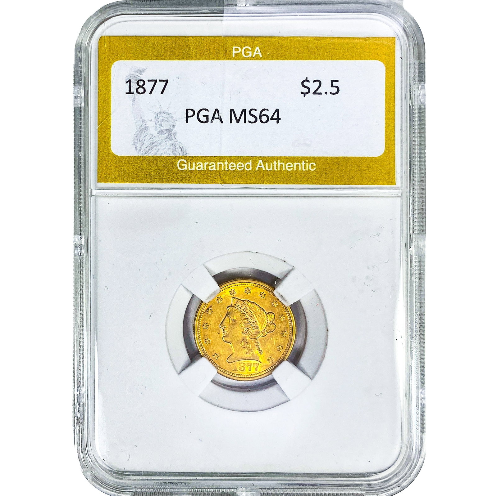 1877 $2.50 Gold Quarter Eagle PGA MS64: 1877 $2.50 Gold Quarter Eagle PGA MS64