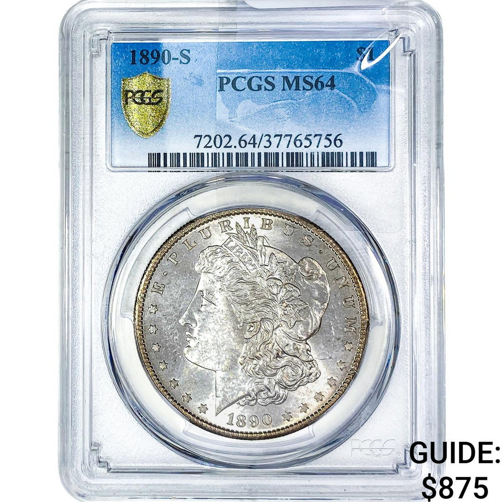 1890-S Morgan Silver Dollar PCGS MS64: 1890-S Morgan Silver Dollar PCGS MS64