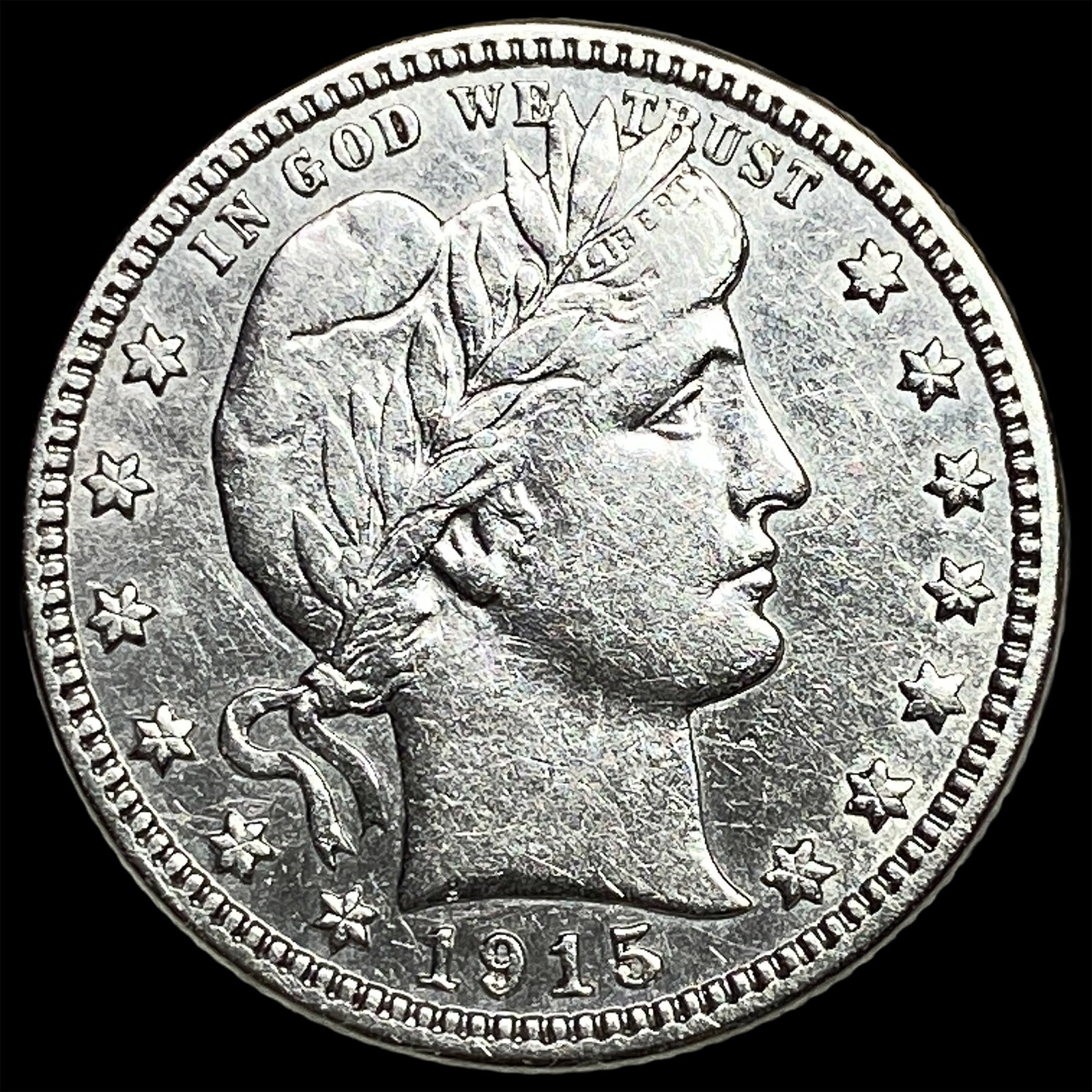 1915-S Silver Barber Quarter CLOSELY UNCIRCULATED: 1915-S Silver Barber Quarter CLOSELY UNCIRCULATED