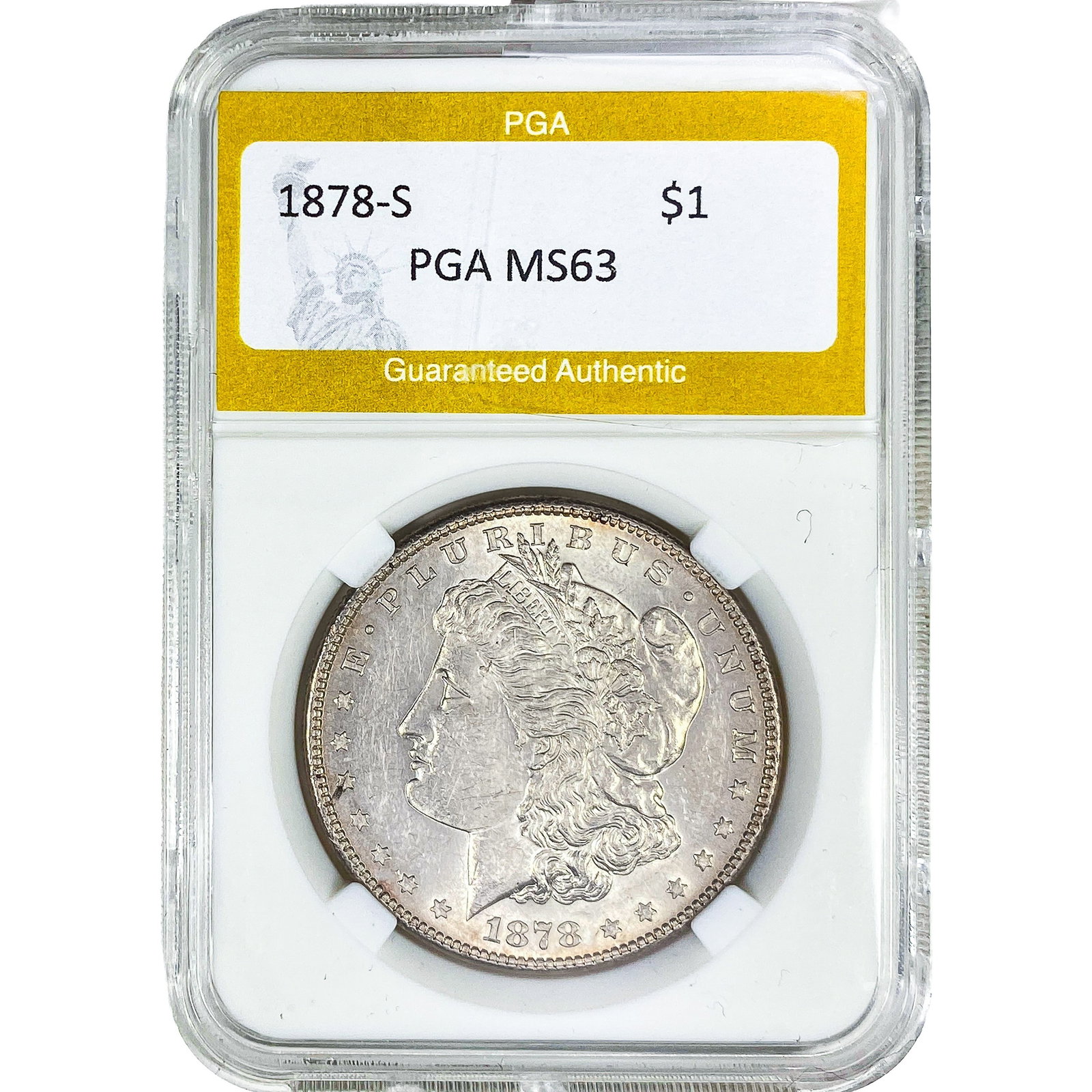 1878-S Morgan Silver Dollar PGA MS63: 1878-S Morgan Silver Dollar PGA MS63