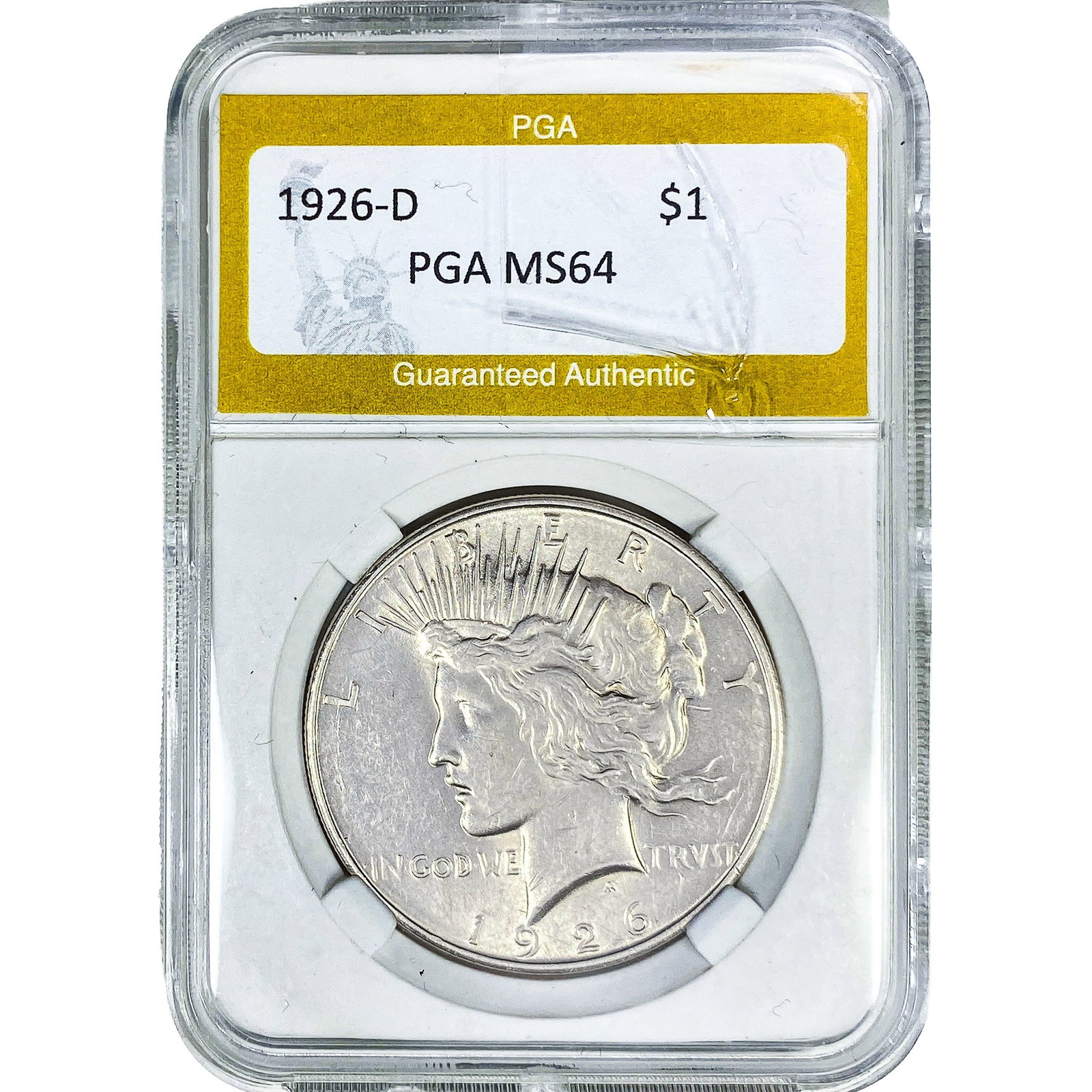 1926-D Silver Peace Dollar PGA MS64: 1926-D Silver Peace Dollar PGA MS64