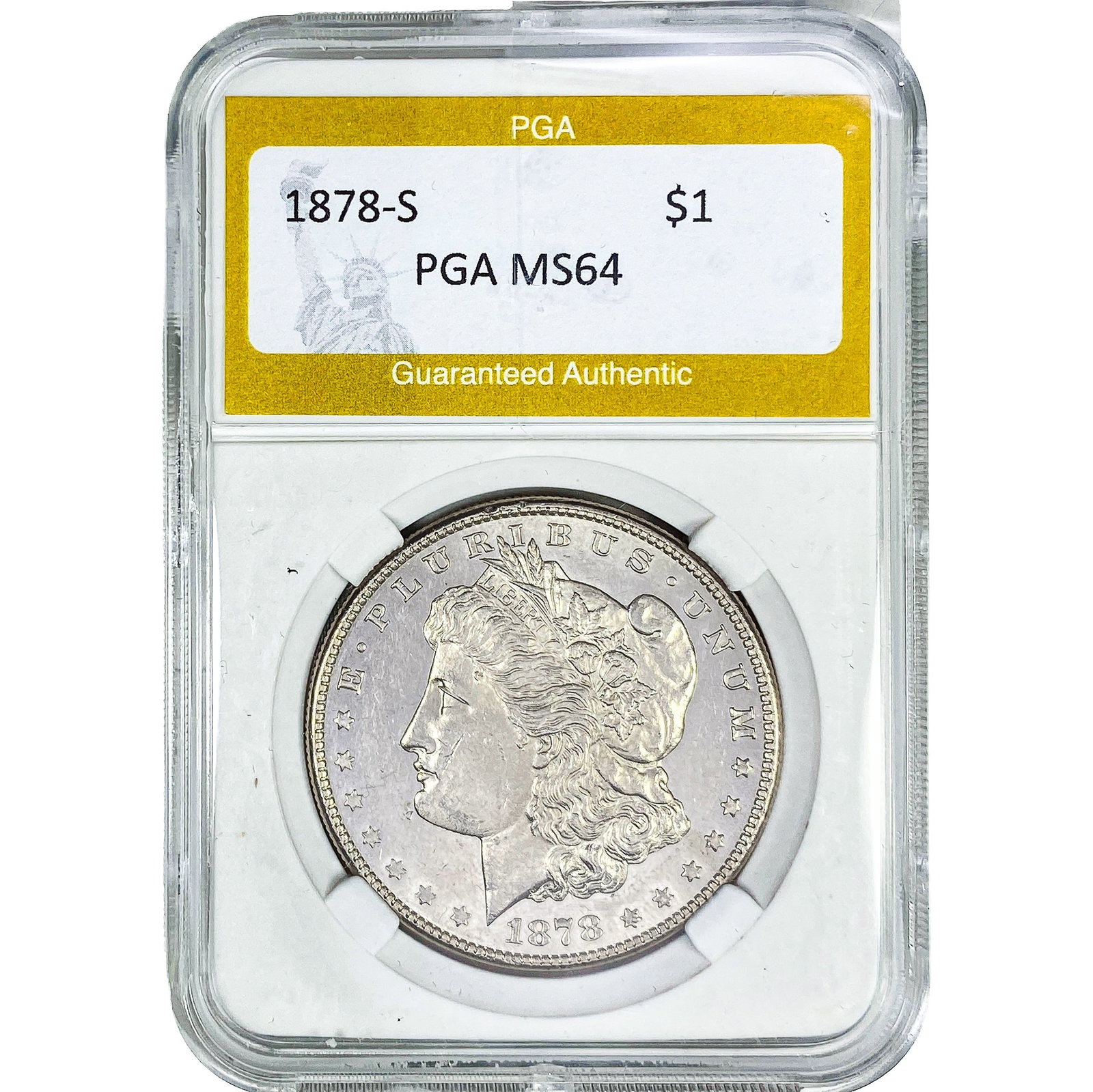 1878-S Morgan Silver Dollar PGA MS64: 1878-S Morgan Silver Dollar PGA MS64