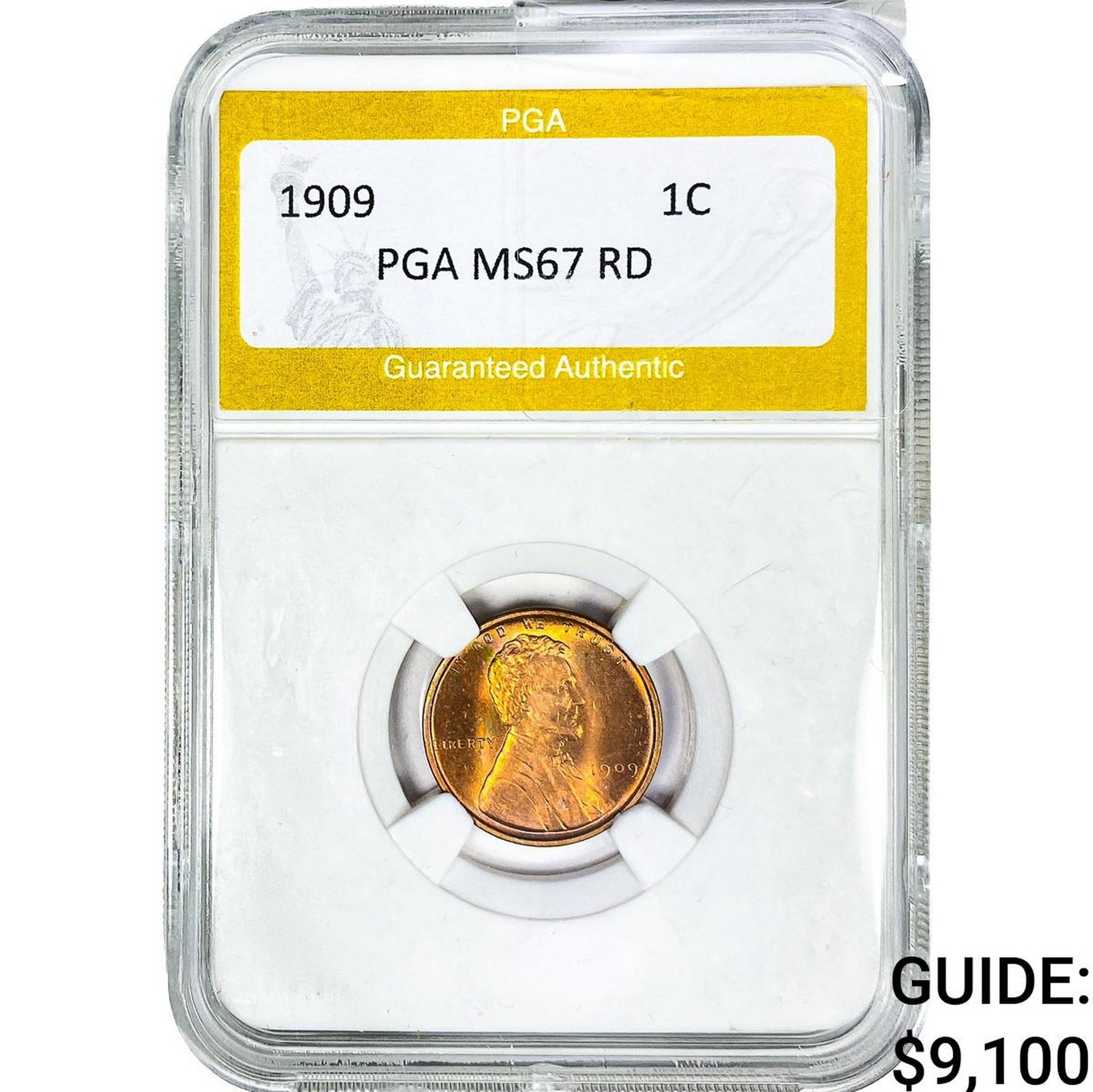 1909 Wheat Cent PGA MS67RD: 1909 Wheat Cent PGA MS67RD