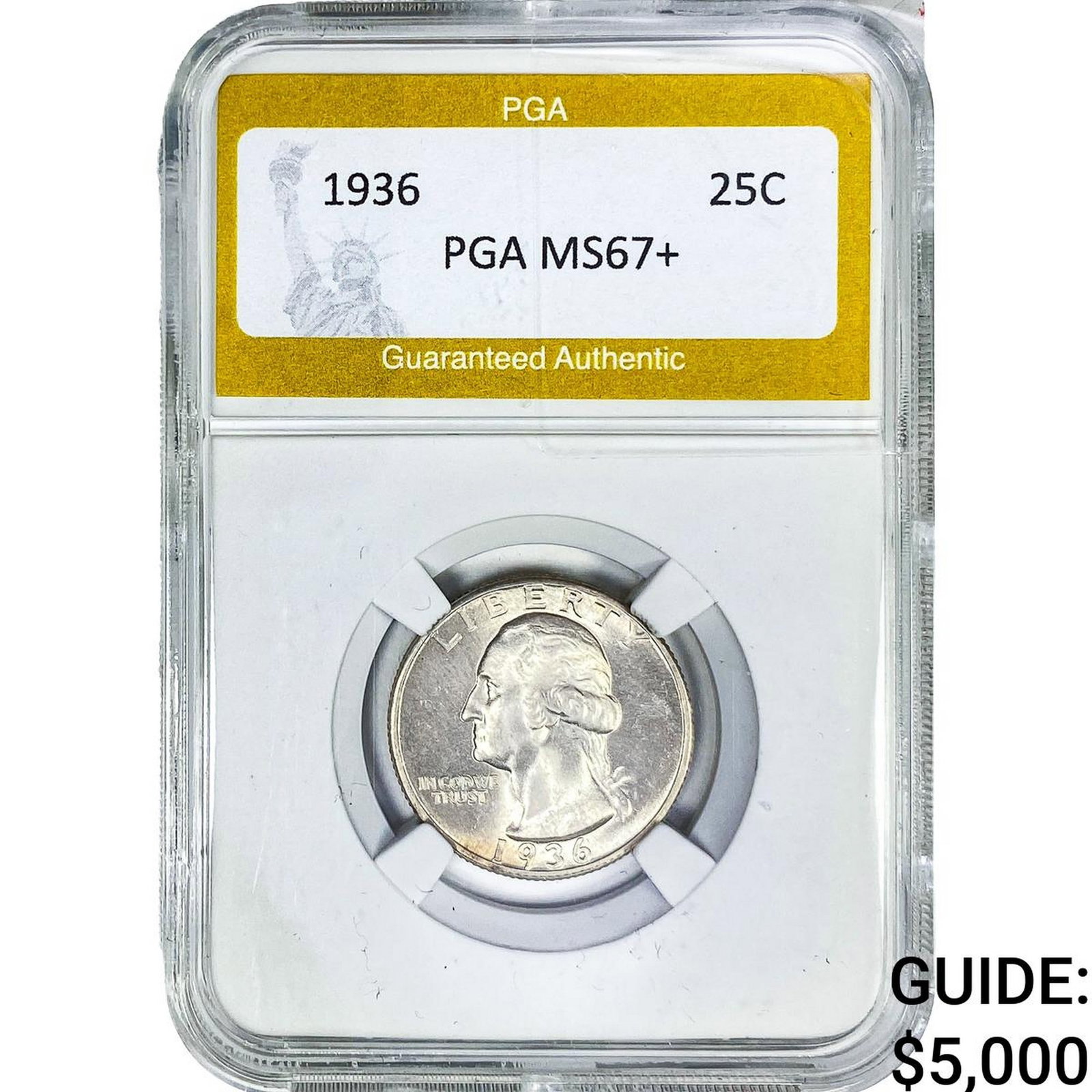 1936 Washington Silver Quarter PGA MS67+: 1936 Washington Silver Quarter PGA MS67+