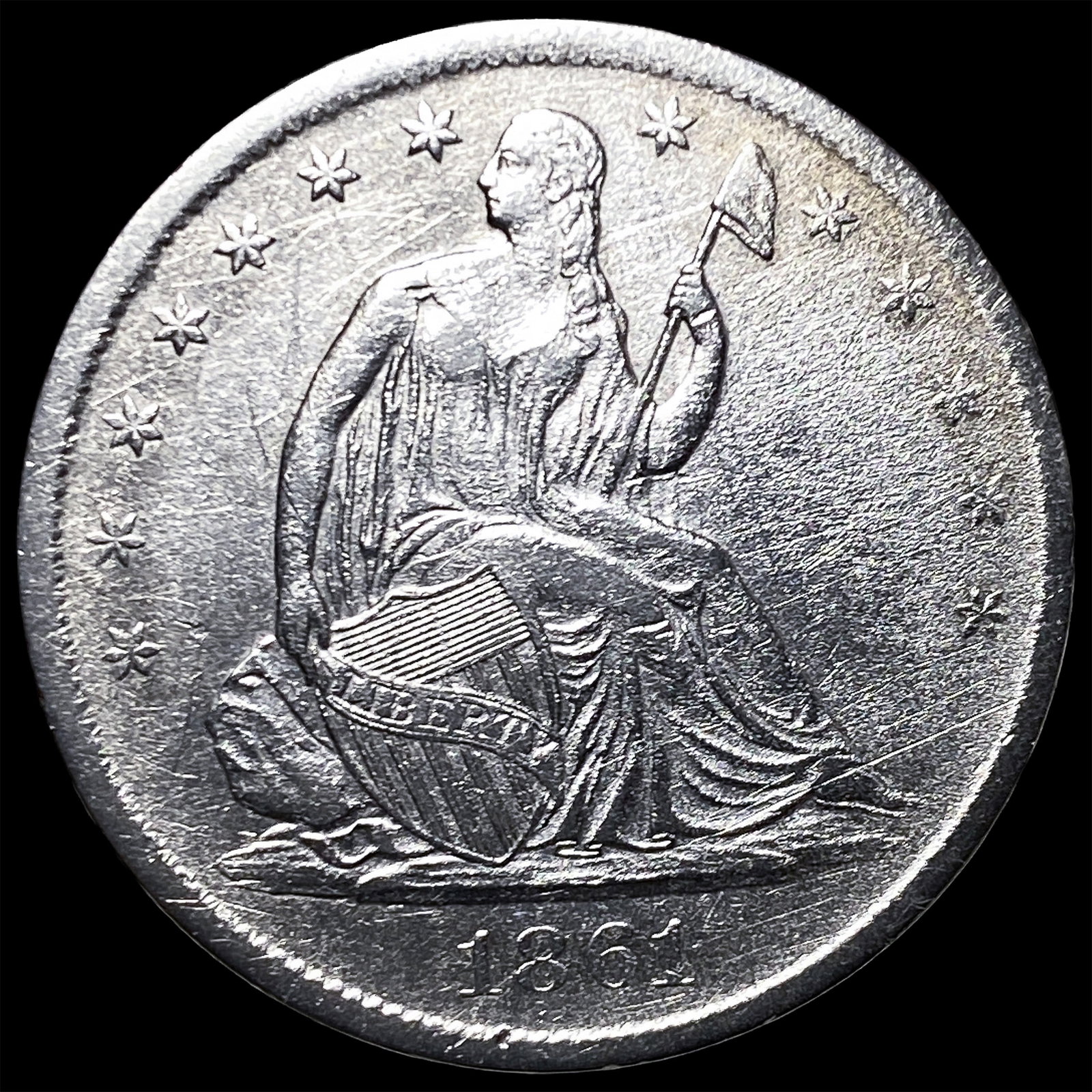 1861-S Silver Half Dollar CLOSELY UNCIRCULATED (1 of 2)