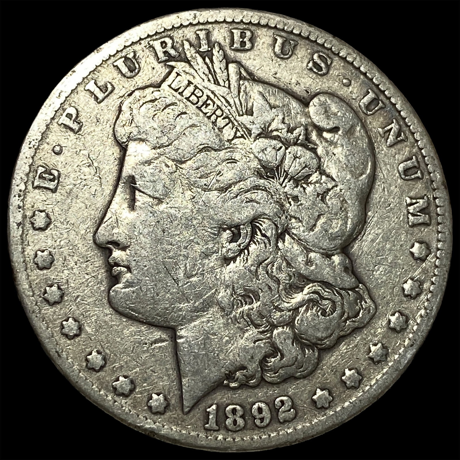 1892-CC Silver Morgan Dollar ABOUT UNCIRCULATED (1 of 2)