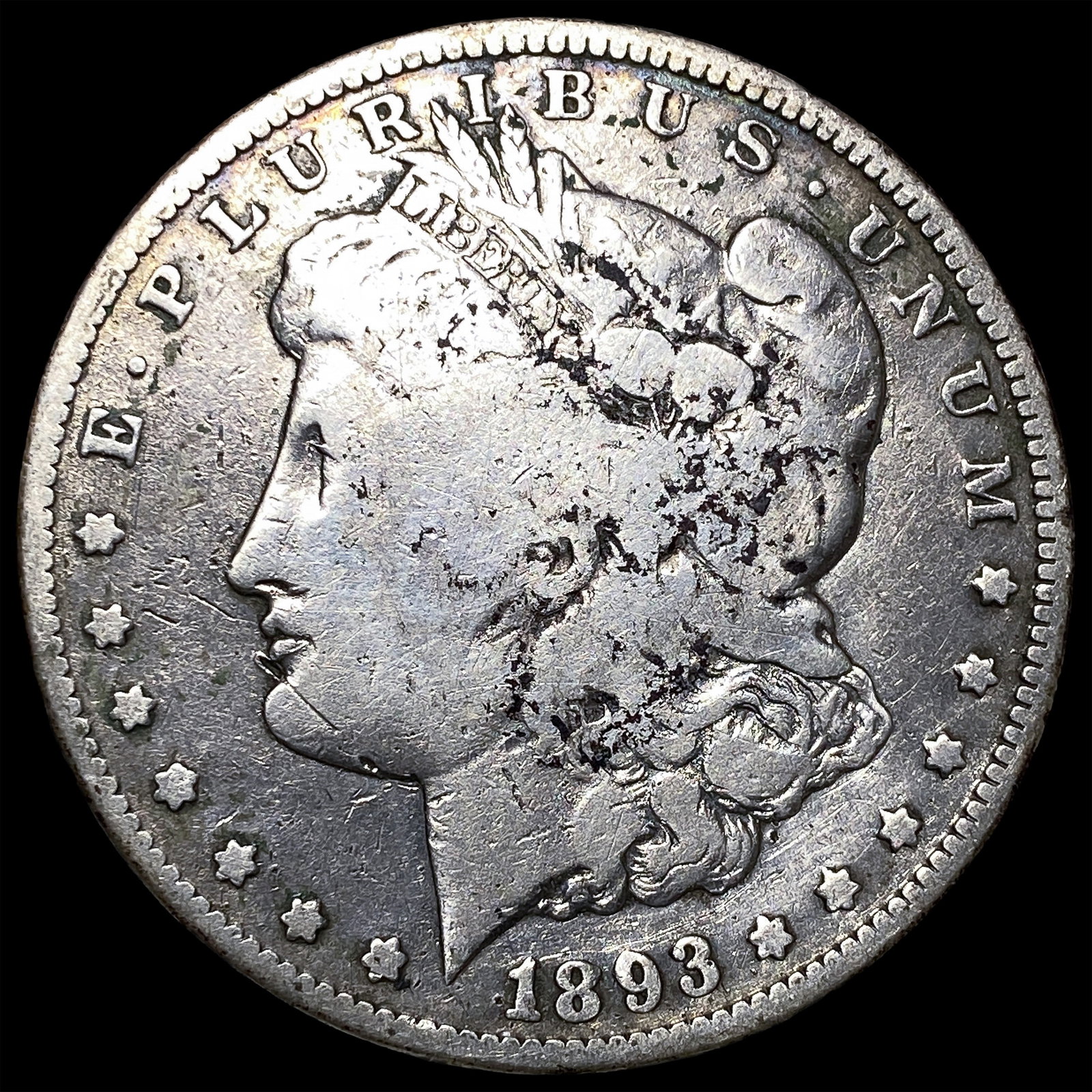 1893-CC Silver Morgan Dollar ABOUT UNCIRCULATED: 1893-CC Silver Morgan Dollar ABOUT UNCIRCULATED