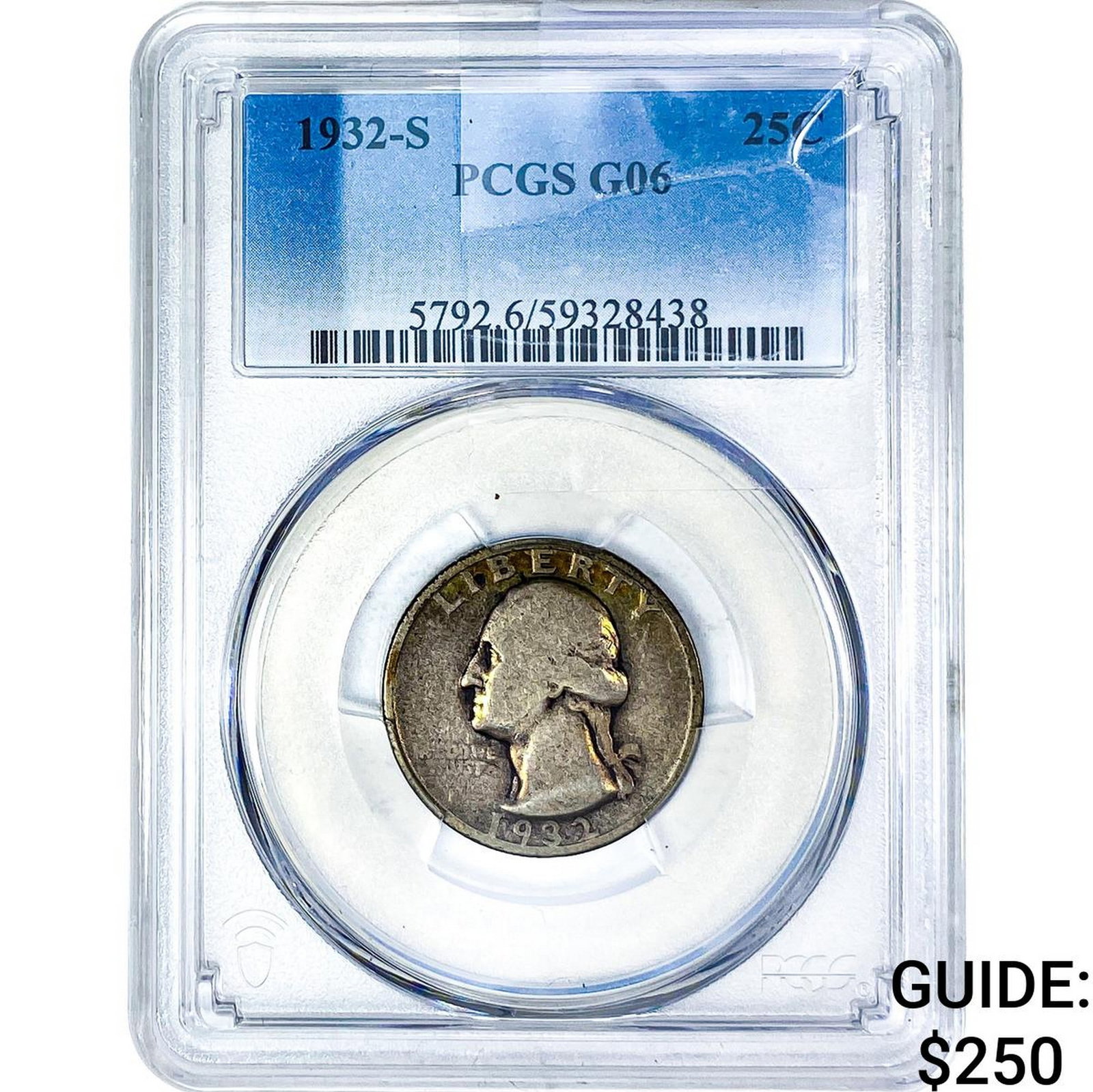 1932-S Washington Silver Quarter PCGS G06: 1932-S Washington Silver Quarter PCGS G06