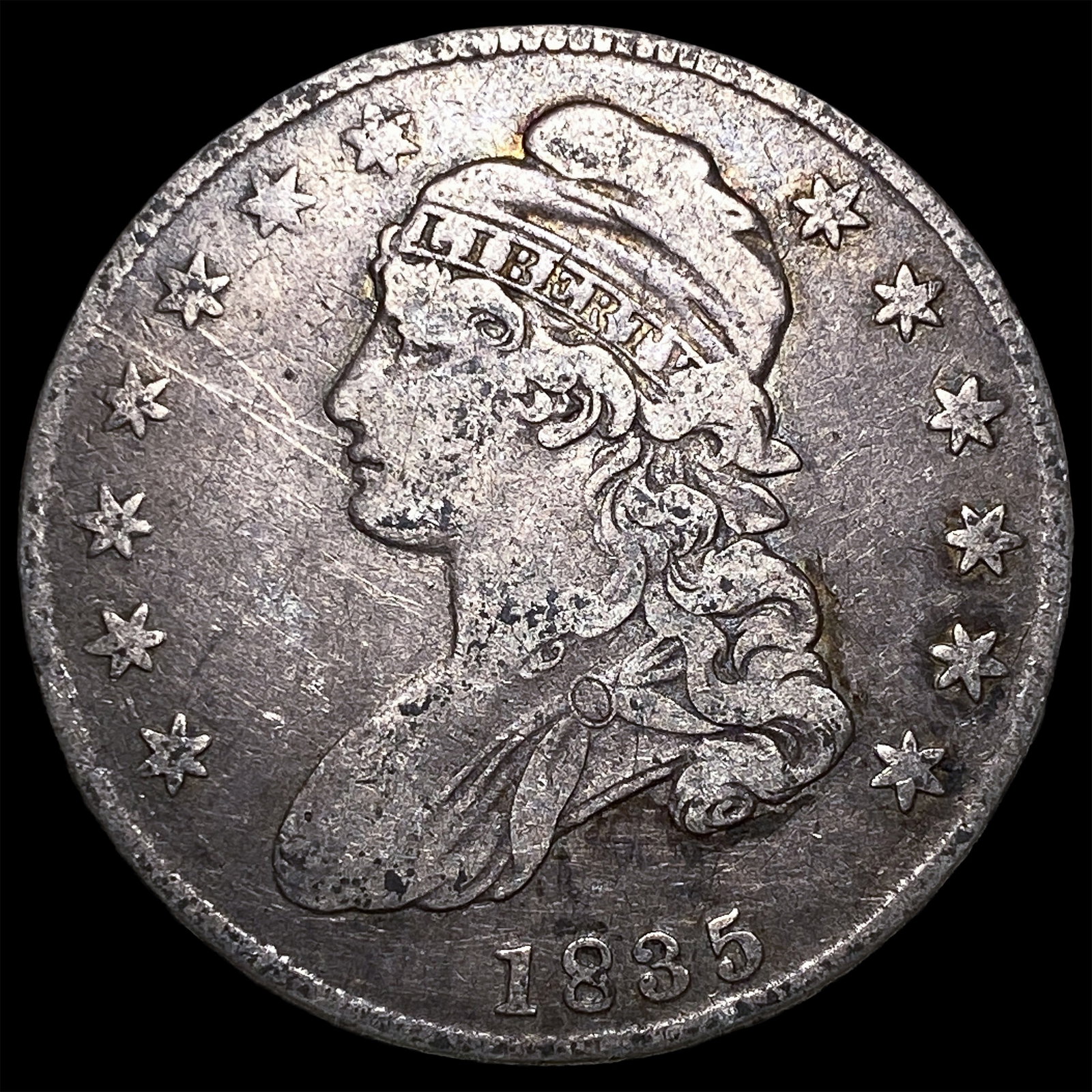 1835 Capped Bust Half Dollar ABOUT UNCIRCULATED: 1835 Capped Bust Half Dollar ABOUT UNCIRCULATED