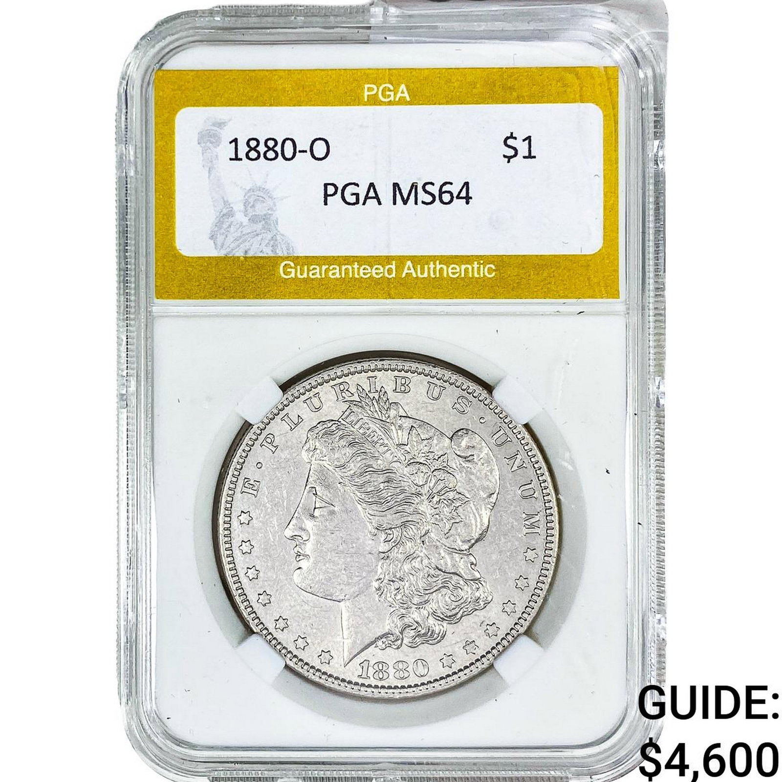 1880-O Morgan Silver Dollar PGA MS64: 1880-O Morgan Silver Dollar PGA MS64
