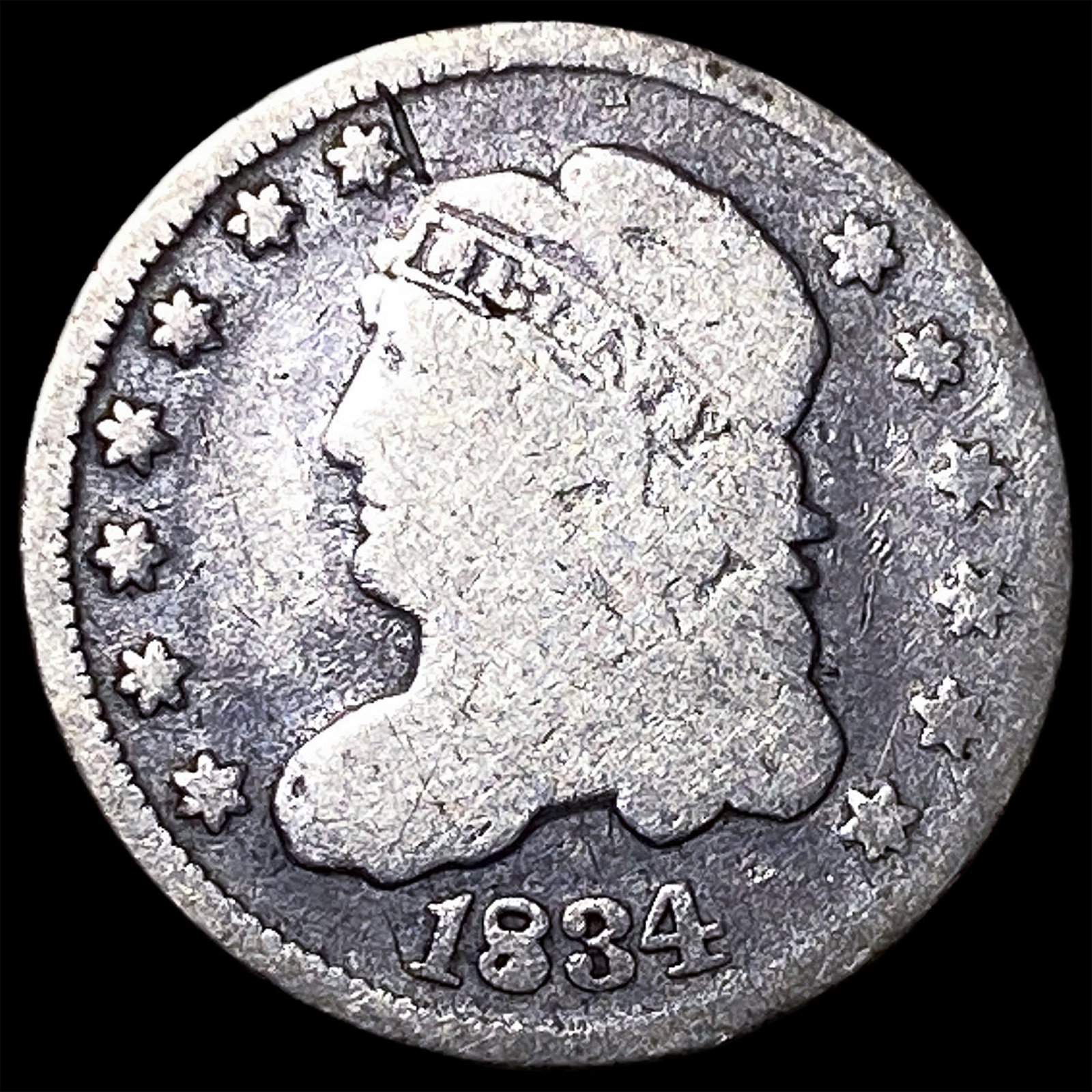 1834 Capped Bust Half Dime LIGHTLY CIRCULATED: 1834 Capped Bust Half Dime LIGHTLY CIRCULATED