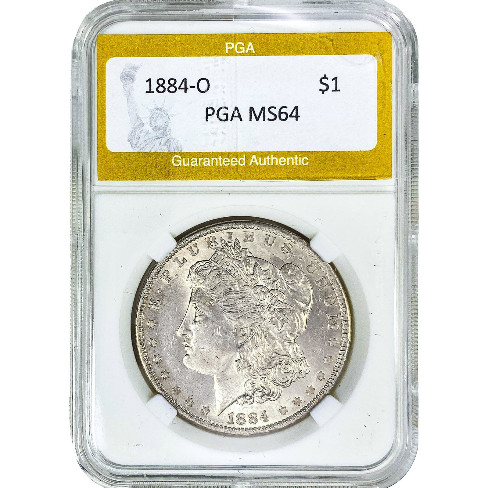 1884-O Morgan Silver Dollar PGA MS64: 1884-O Morgan Silver Dollar PGA MS64