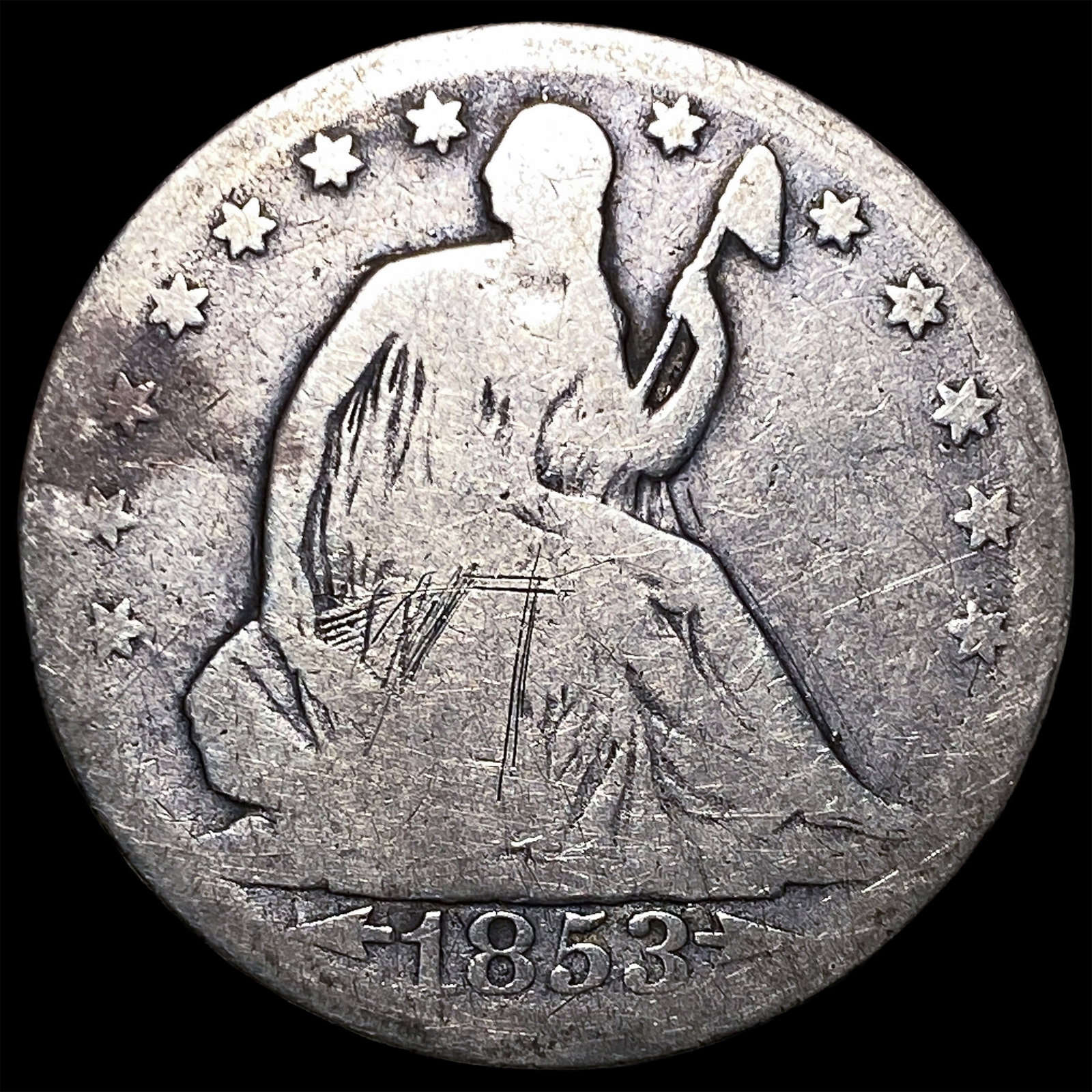 1853 Arrows Seated Liberty Half Dollar LIGHTLY CIRCULATED: 1853 Arrows Seated Liberty Half Dollar LIGHTLY CIRCULATED