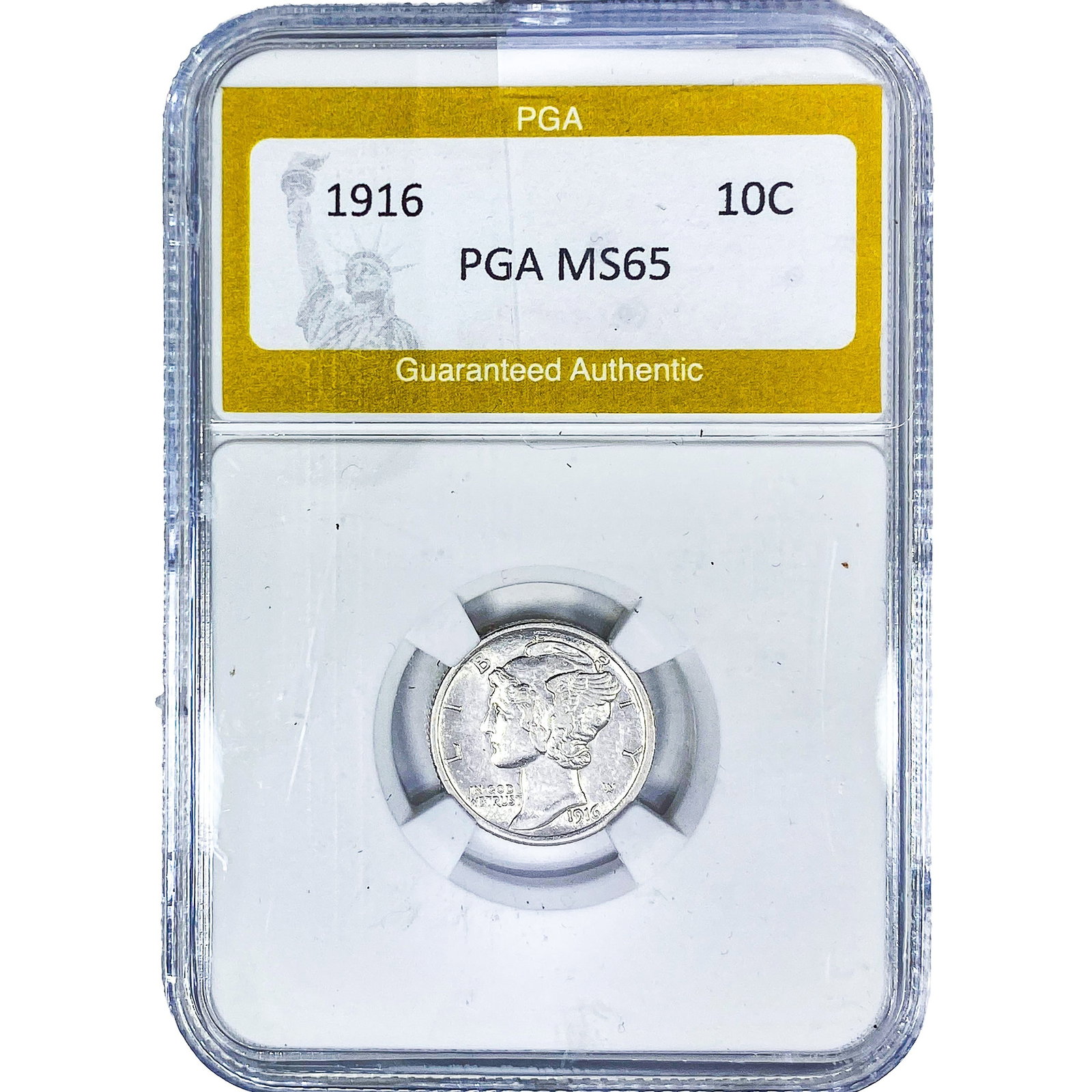 1916 Mercury Silver Dime PGA MS65: 1916 Mercury Silver Dime PGA MS65
