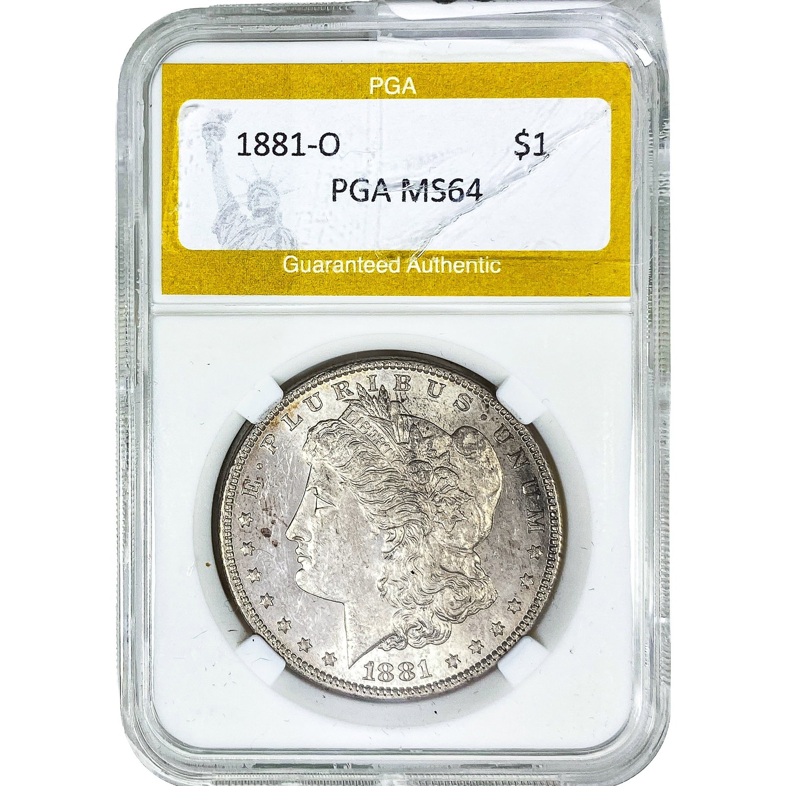 1881-O Morgan Silver Dollar PGA MS64: 1881-O Morgan Silver Dollar PGA MS64