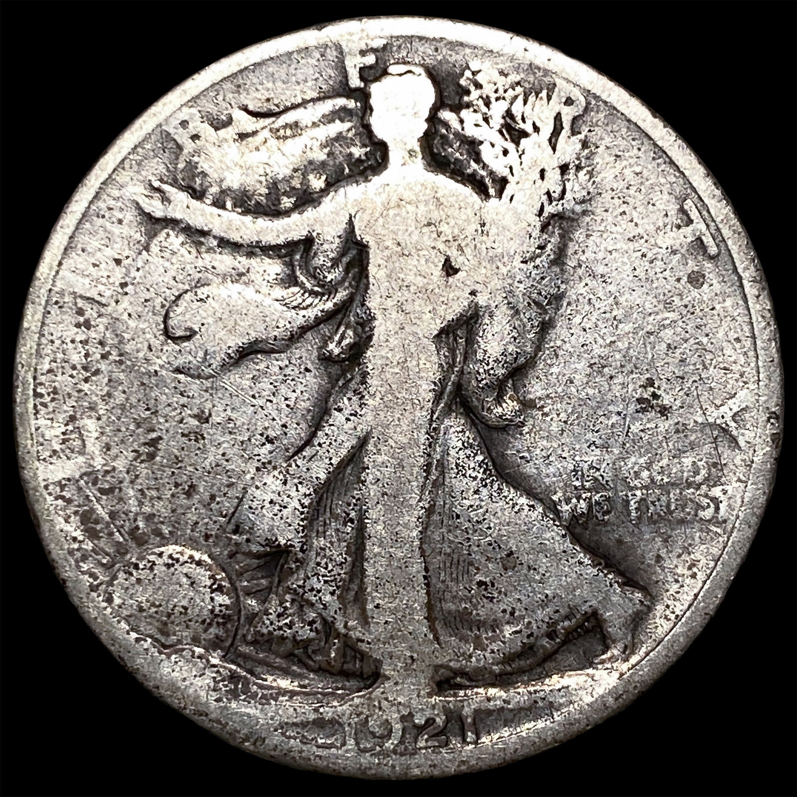 1921-D Silver Walking Liberty Half Dollar LIGHTLY CIRCULATED: 1921-D Silver Walking Liberty Half Dollar LIGHTLY CIRCULATED