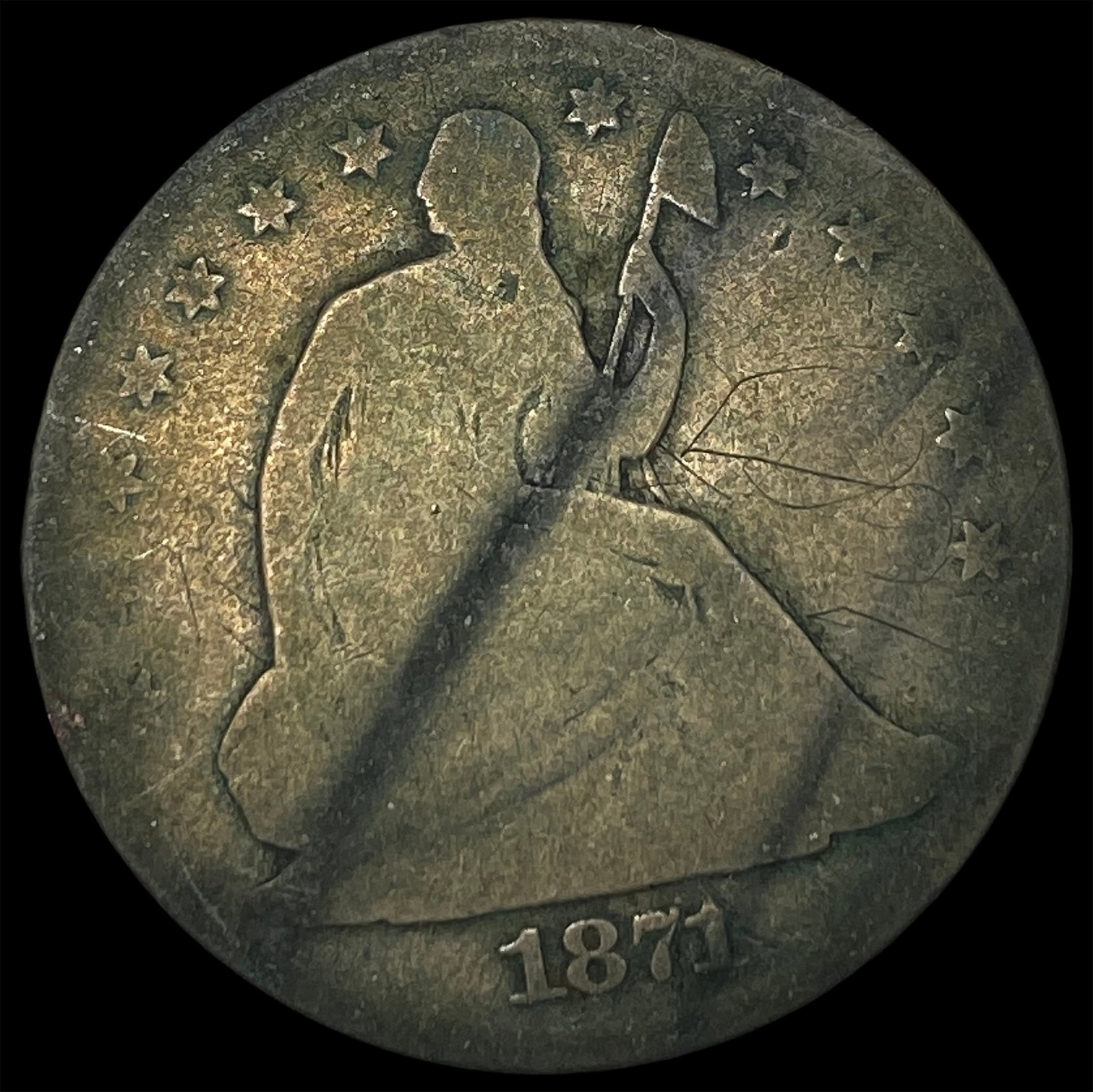 1871-S Silver Seated Liberty Half Dollar NICELY CIRCULATED: 1871-S Silver Seated Liberty Half Dollar NICELY CIRCULATED