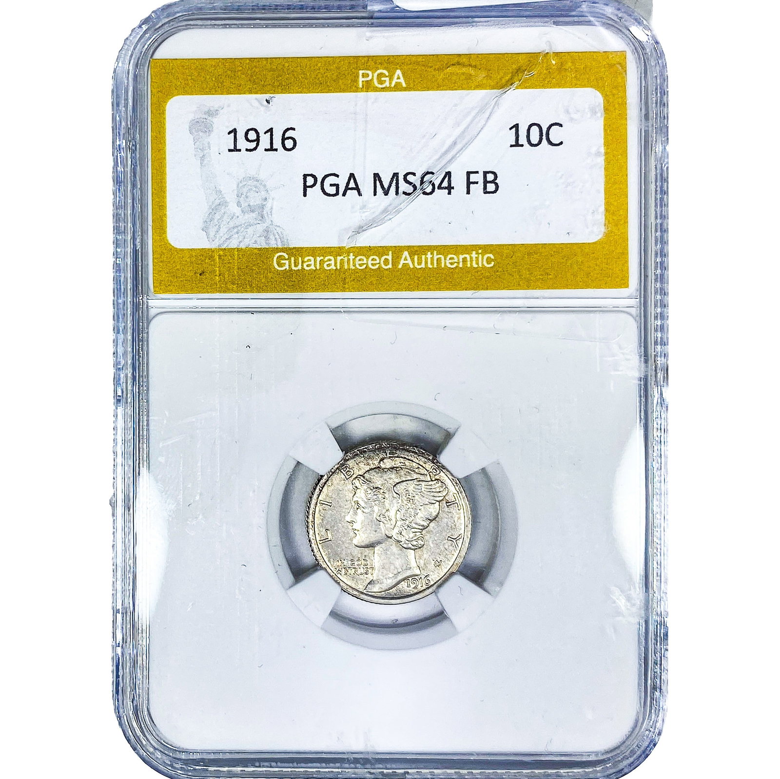 1916 Mercury Silver Dime PGA MS64FB: 1916 Mercury Silver Dime PGA MS64FB