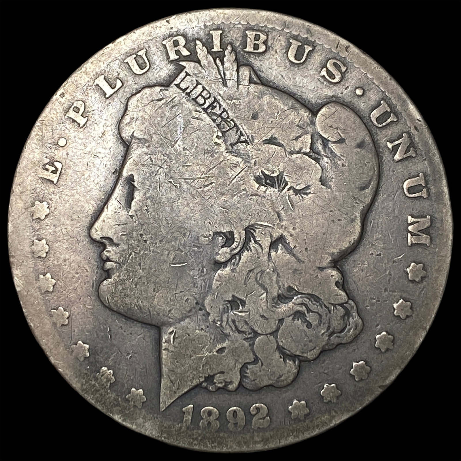 1892-CC Silver Morgan Dollar LIGHTLY CIRCULATED: 1892-CC Silver Morgan Dollar LIGHTLY CIRCULATED