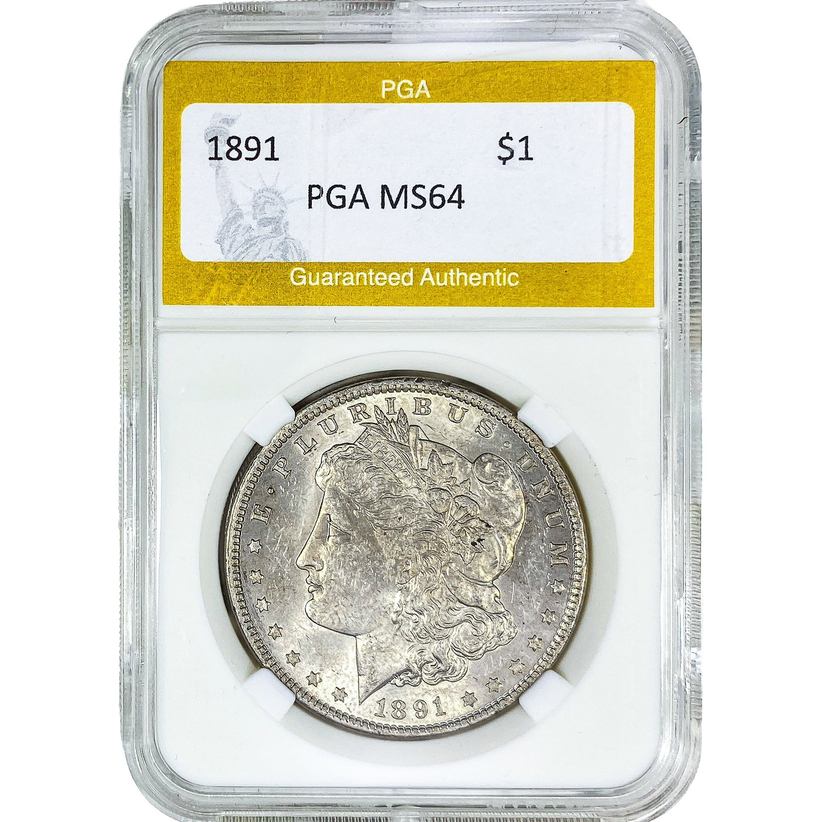1891 Morgan Silver Dollar PGA MS64: 1891 Morgan Silver Dollar PGA MS64