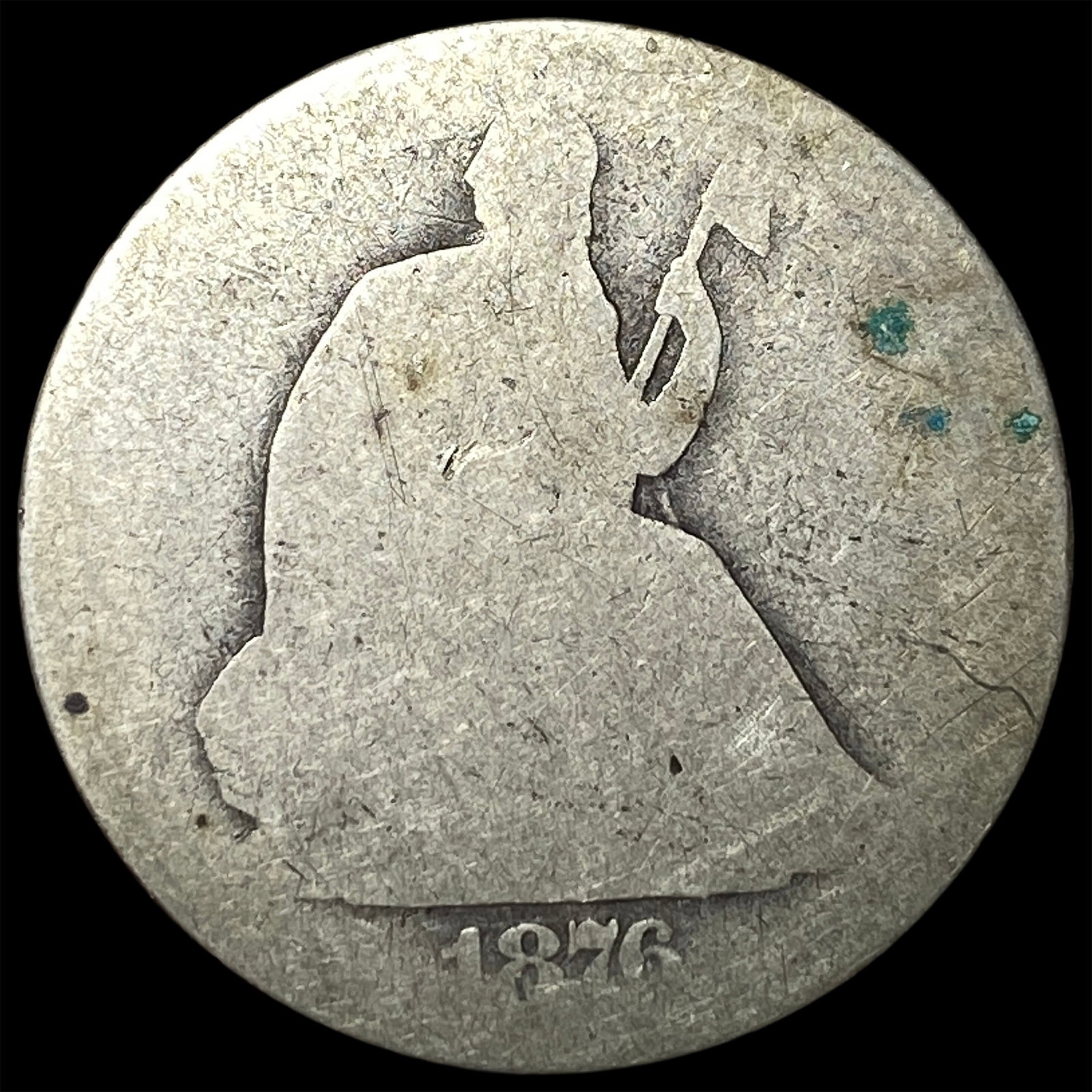 1876-CC Silver Seated Liberty Quarter NICELY CIRCULATED: 1876-CC Silver Seated Liberty Quarter NICELY CIRCULATED
