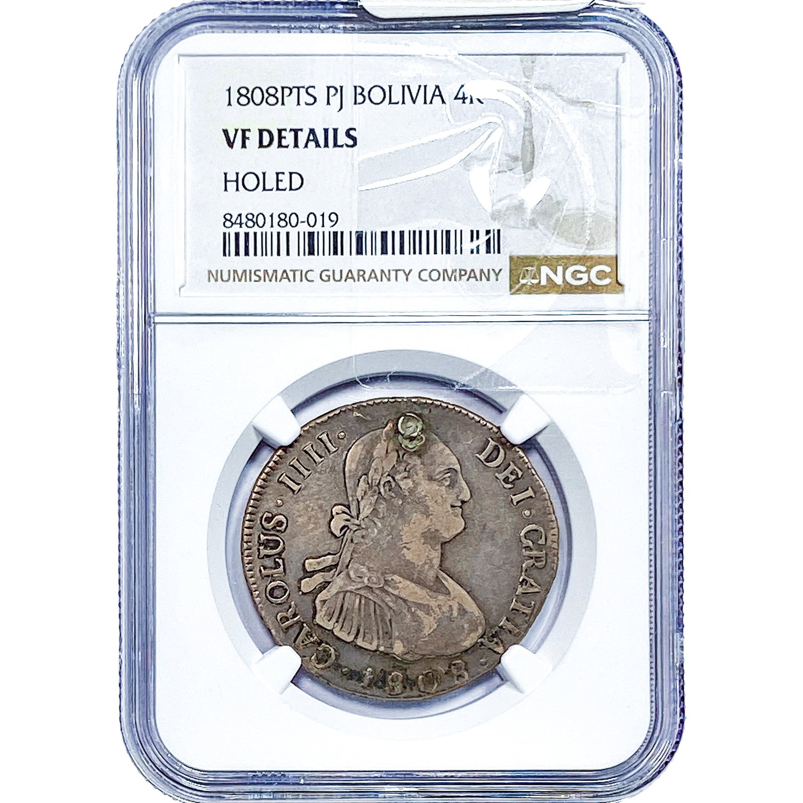 1808 Colonial Spain Silver 4 Reales NGC VF Details: 1808 Colonial Spain Silver 4 Reales NGC VF Details