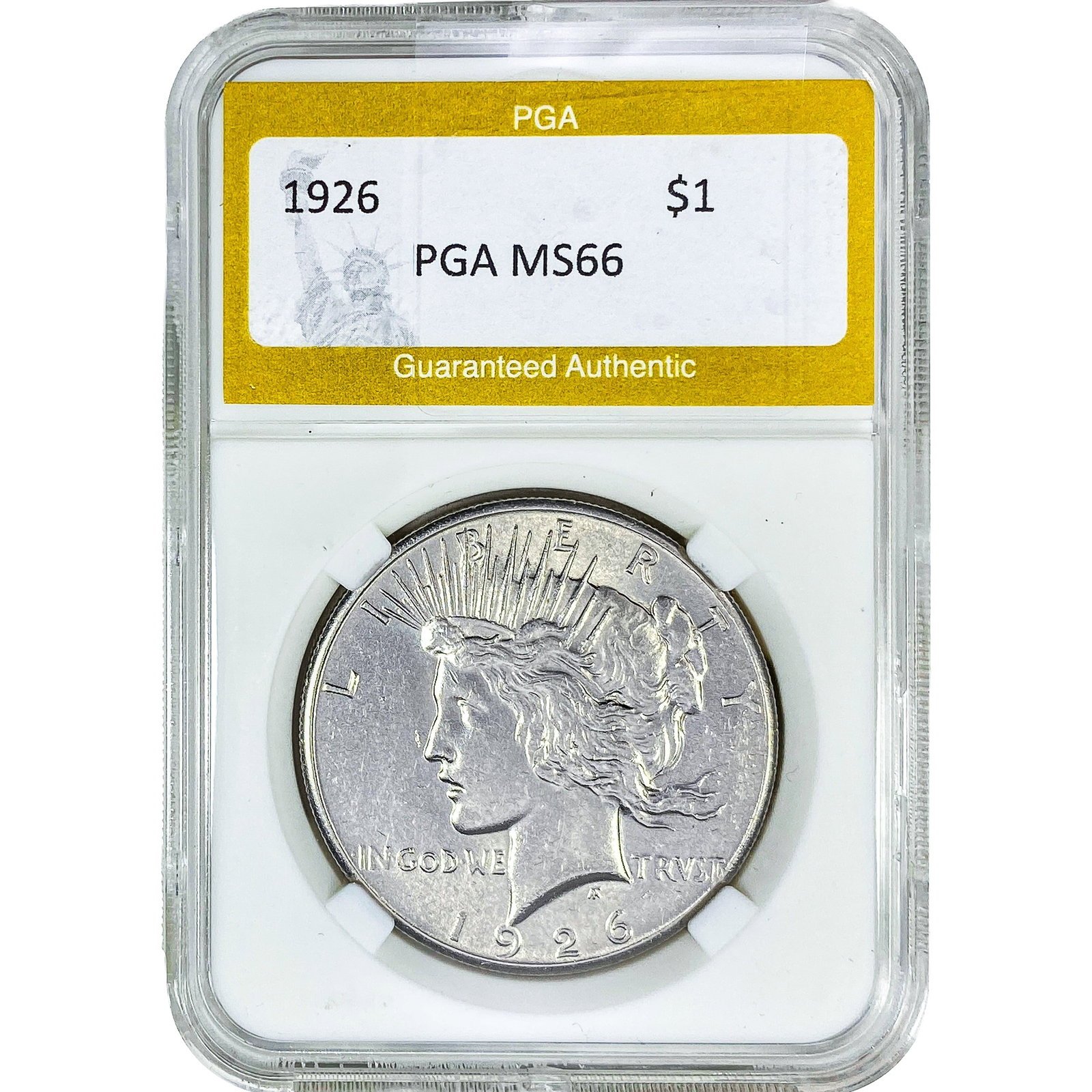 1926 Silver Peace Dollar PGA MS66: 1926 Silver Peace Dollar PGA MS66
