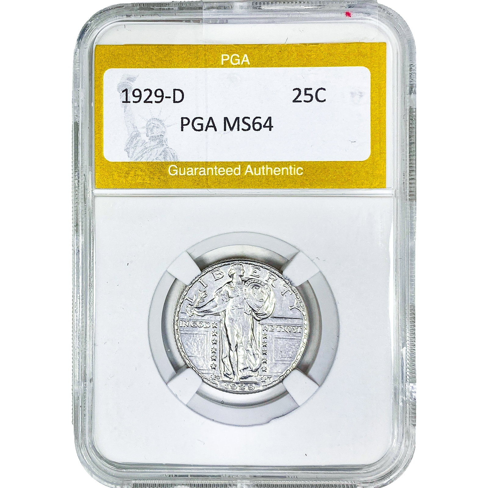 1929-D Standing Liberty Quarter PGA MS64: 1929-D Standing Liberty Quarter PGA MS64