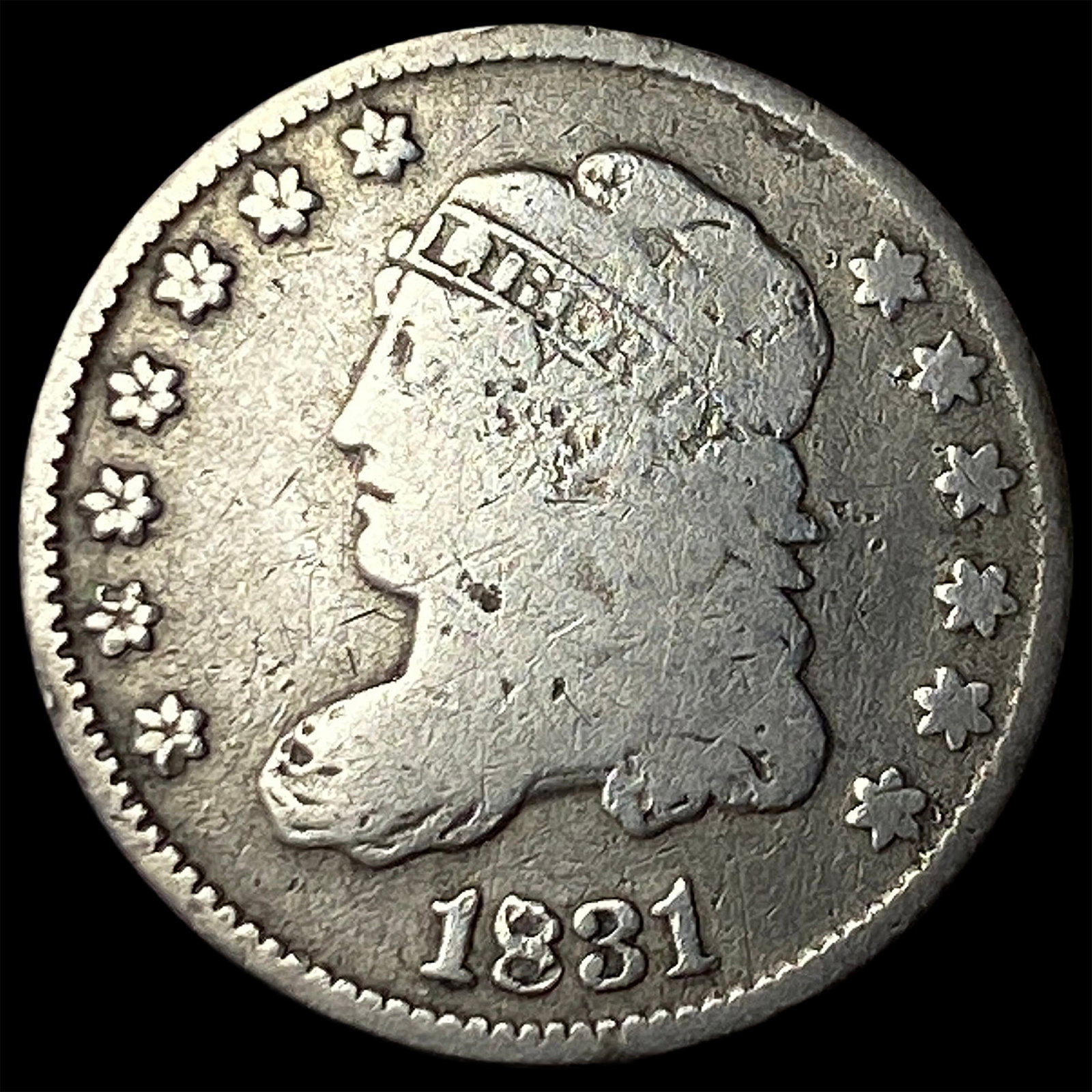 1831 Capped Bust Half Dime LIGHTLY CIRCULATED: 1831 Capped Bust Half Dime LIGHTLY CIRCULATED