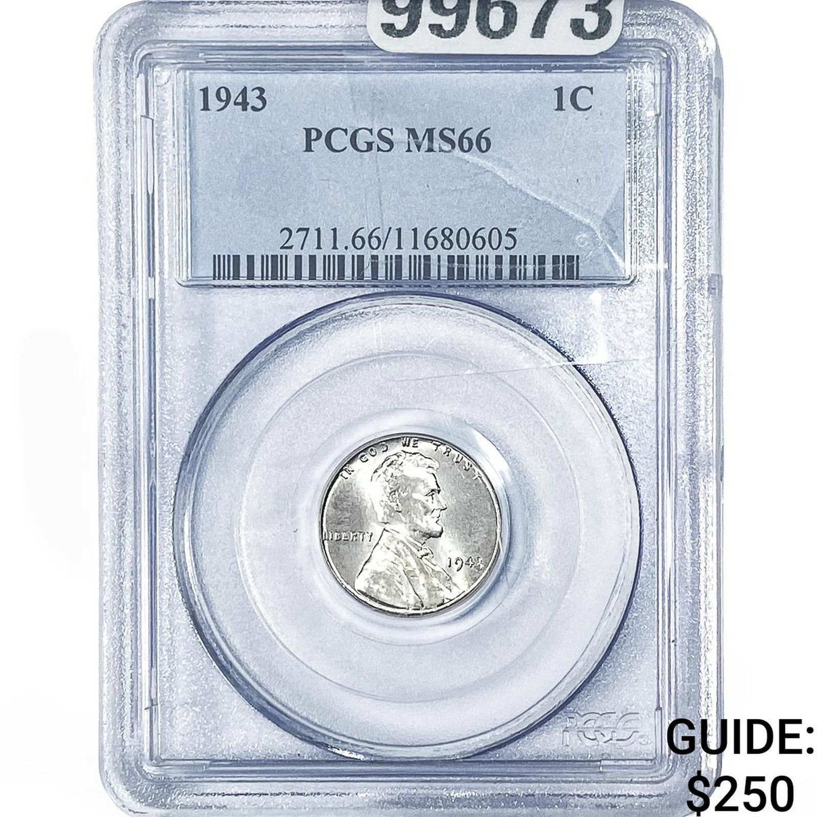 1943 Wheat Cent PCGS MS66: 1943 Wheat Cent PCGS MS66