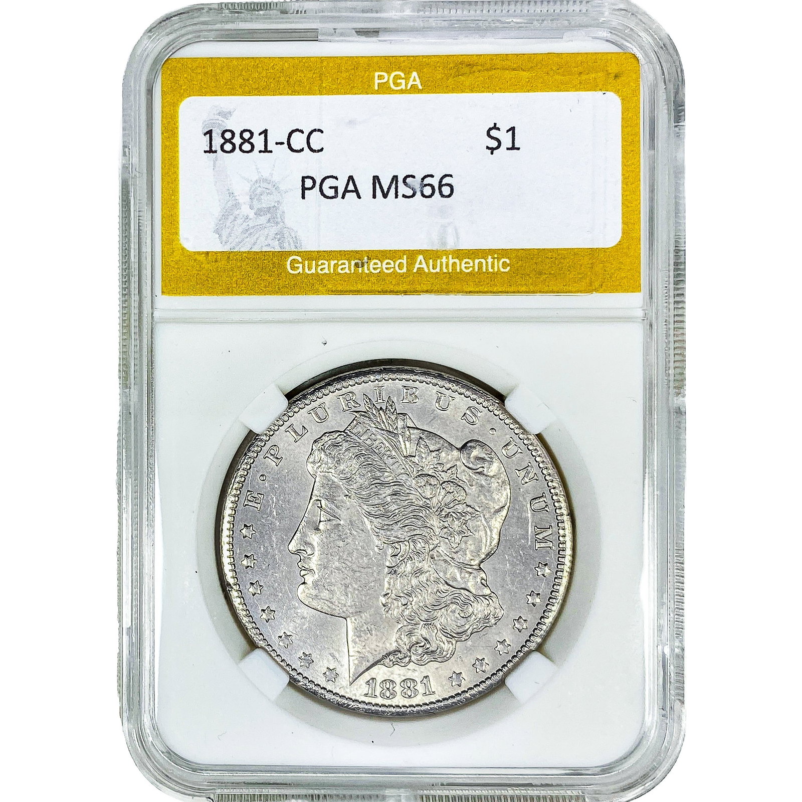 1881-CC Morgan Silver Dollar PGA MS66: 1881-CC Morgan Silver Dollar PGA MS66