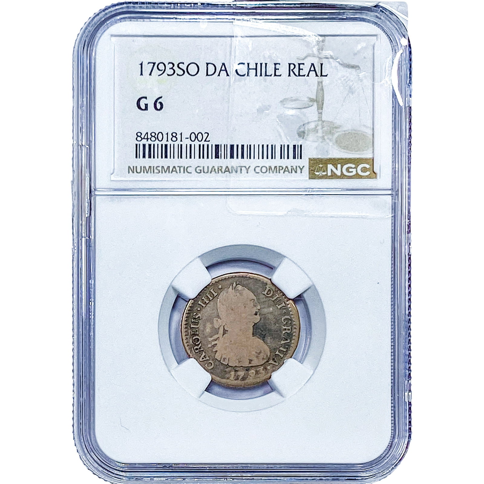 1793 Colonial Spain Silver 1 Real NGC G6: 1793 Colonial Spain Silver 1 Real NGC G6