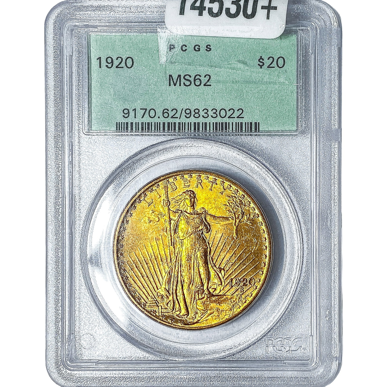 1920 $20 Gold Double Eagle PCGS MS62: 1920 $20 Gold Double Eagle PCGS MS62