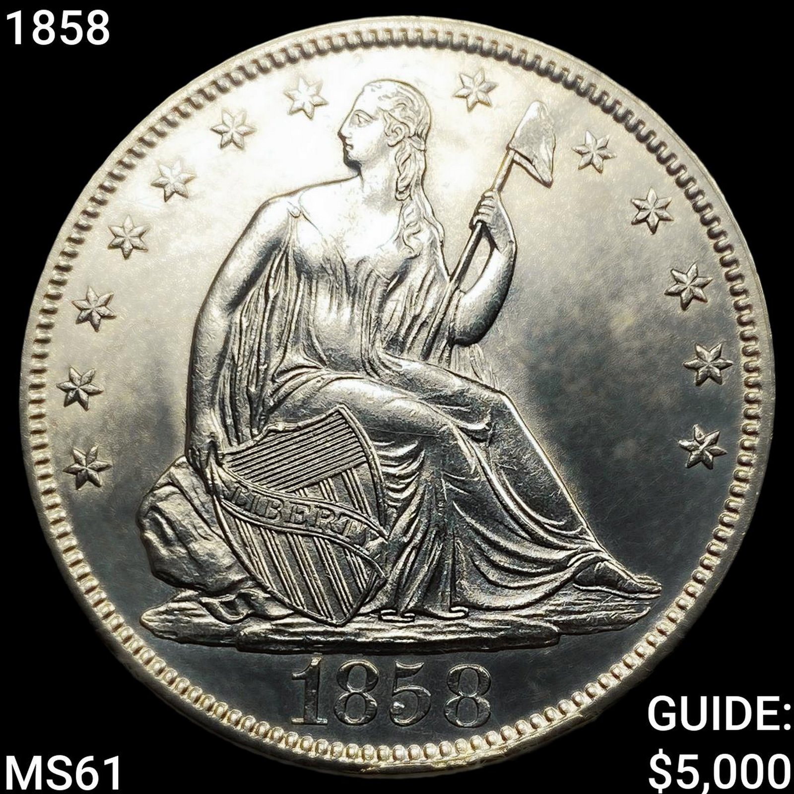 1858 Seated Liberty Half Dollar: 1858 Seated Liberty Half Dollar